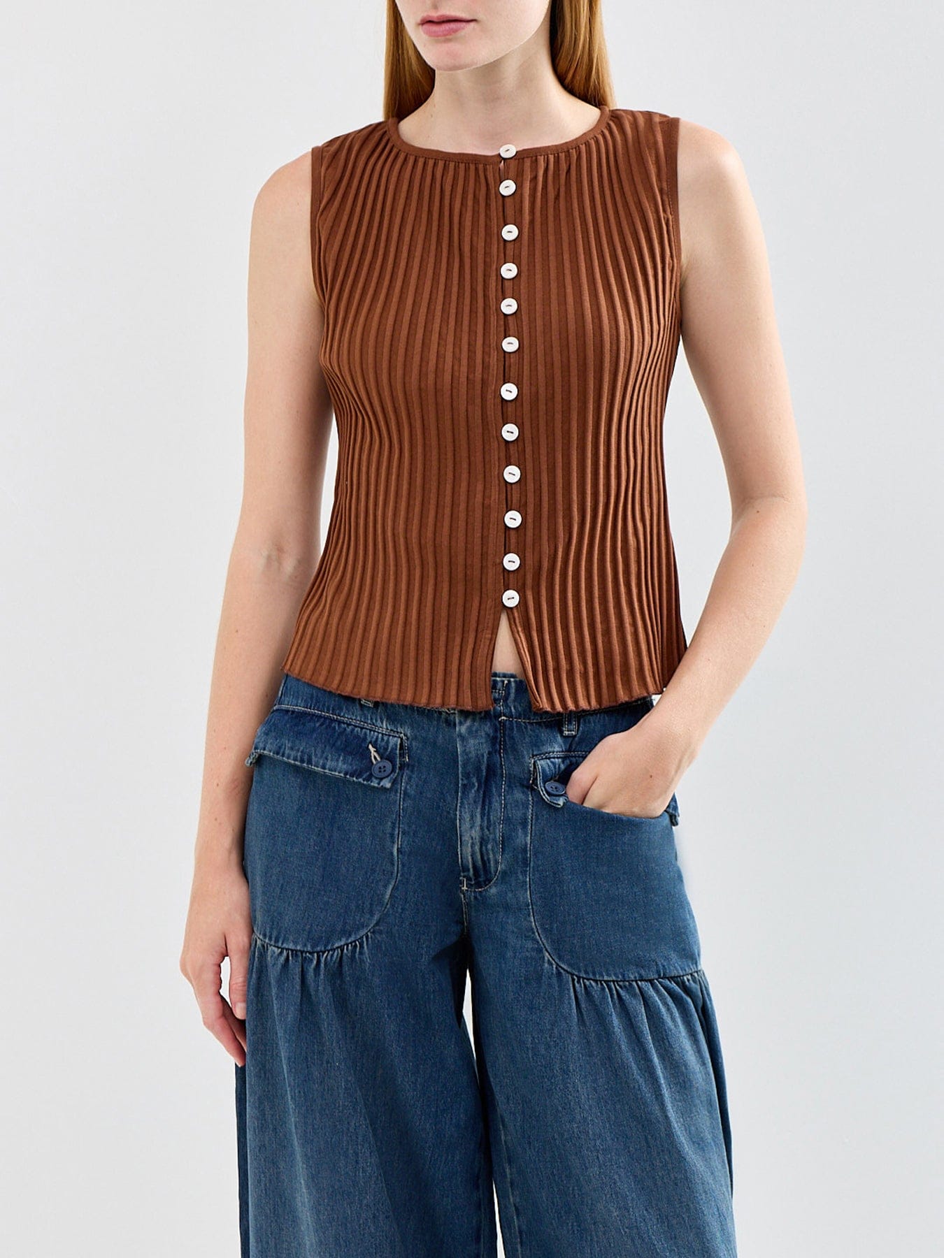Free People Tilly Vest Honey Brown