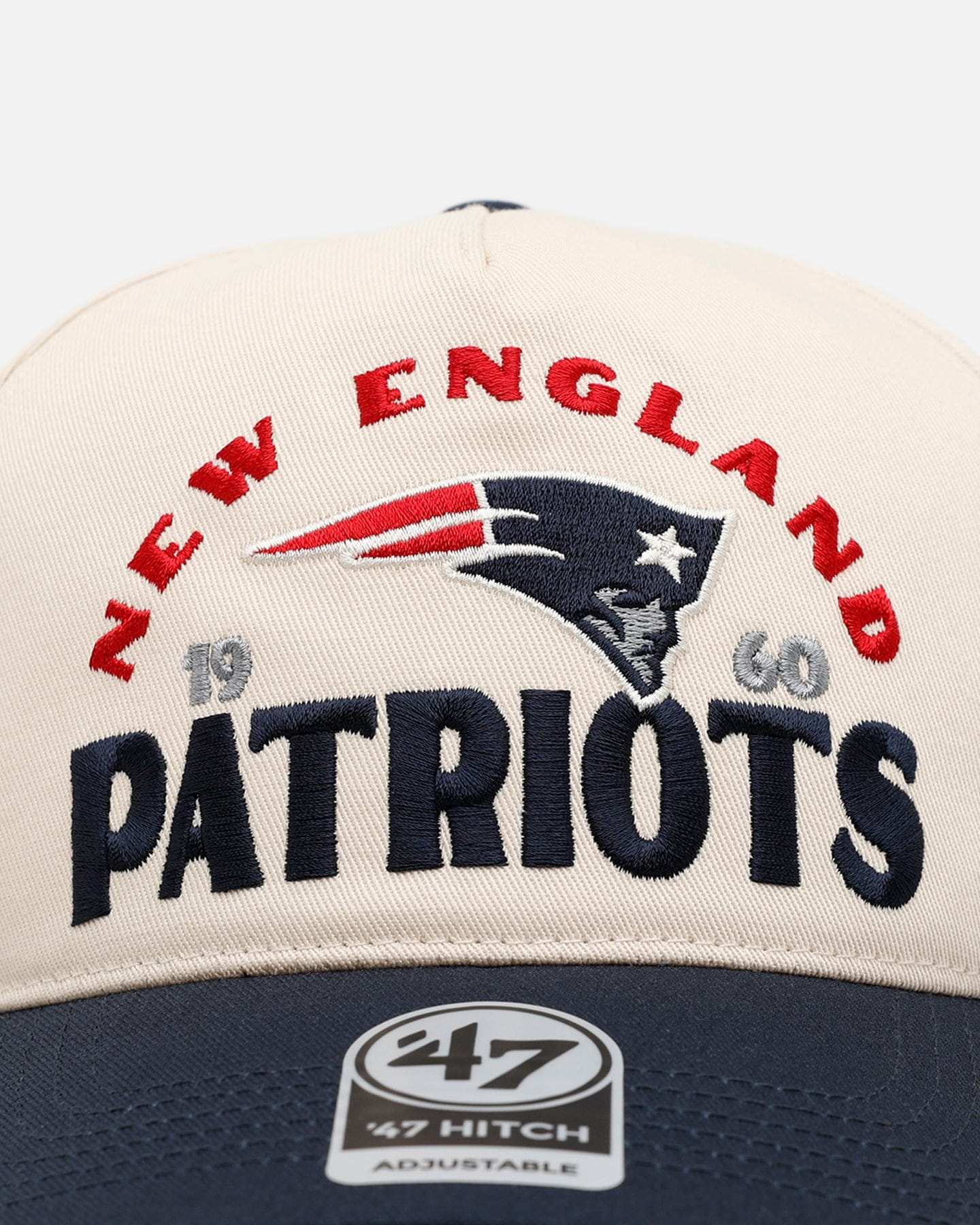 47 Brand New England Patriots Arcitext 47 Hitch Snapback Natural