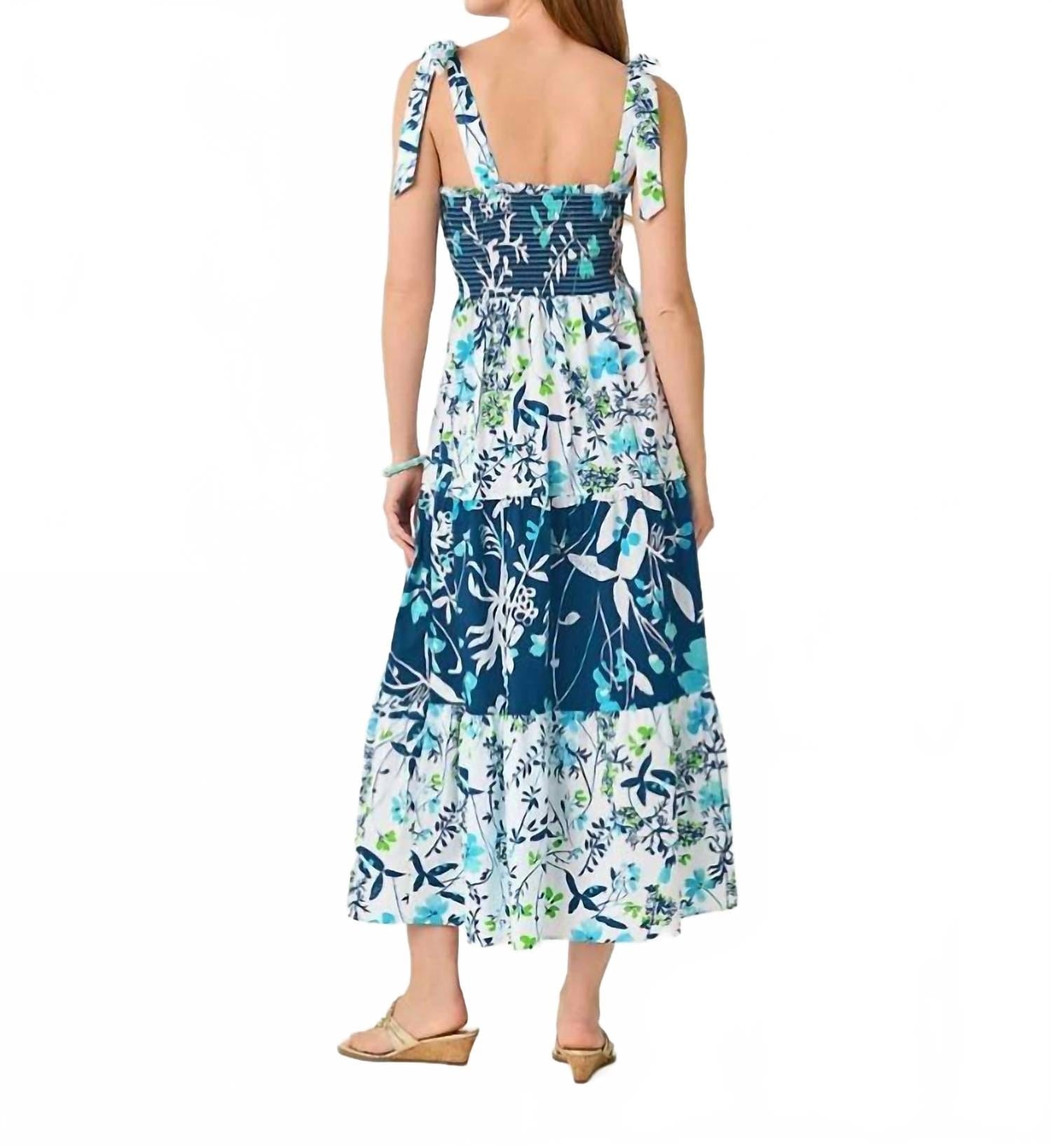 WHITE* Athyn Smocked Maxi Dress In Resort White Sea Blooms