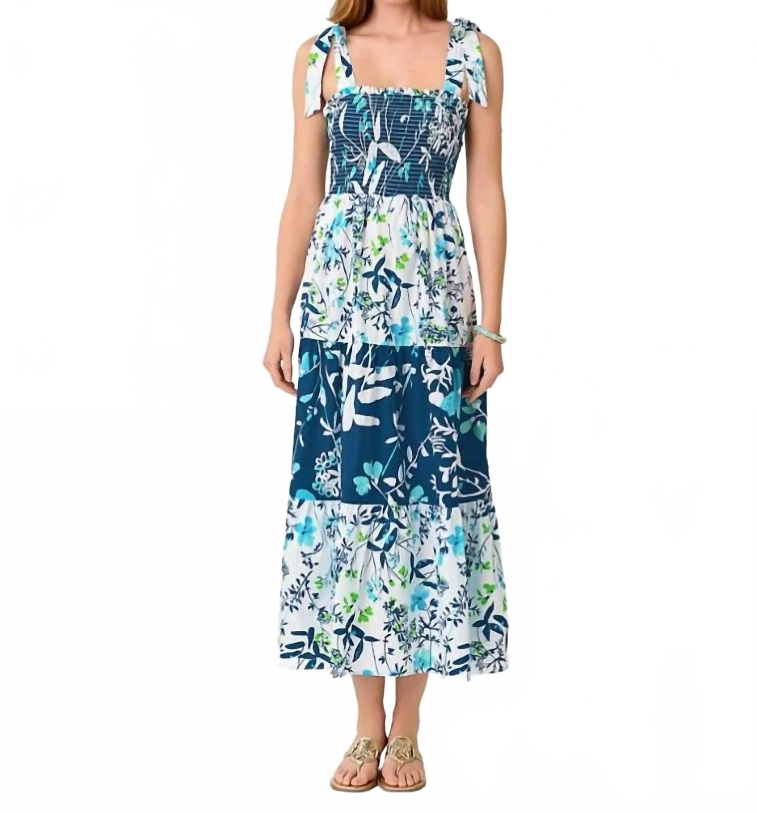 WHITE* Athyn Smocked Maxi Dress In Resort White Sea Blooms