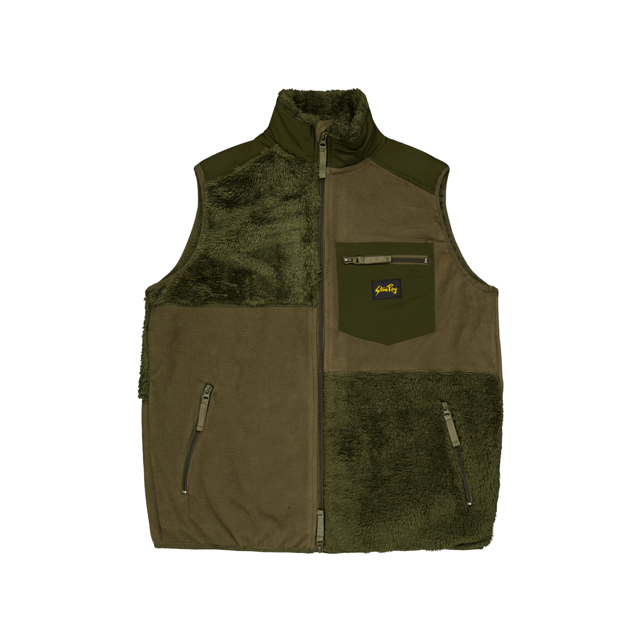 Stan Ray Patchwork Fleece Vest Olive