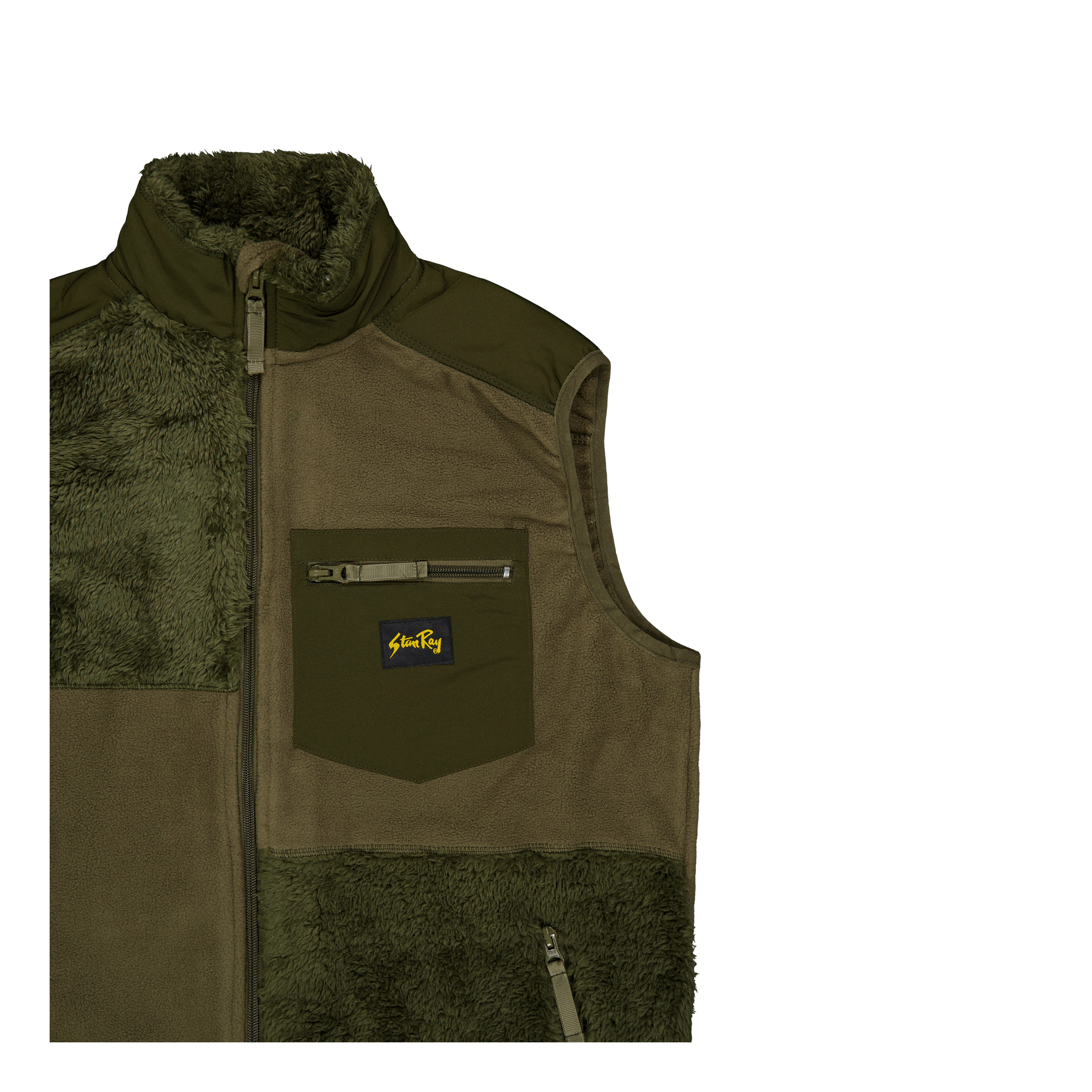 Stan Ray Patchwork Fleece Vest Olive