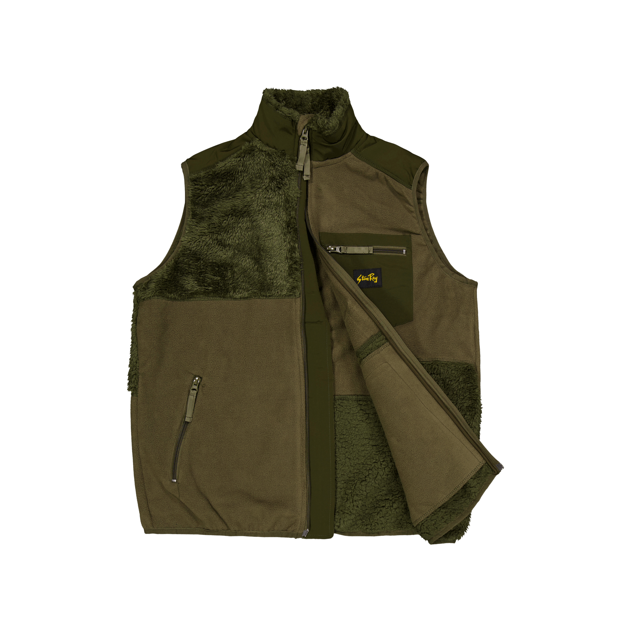 Stan Ray Patchwork Fleece Vest Olive