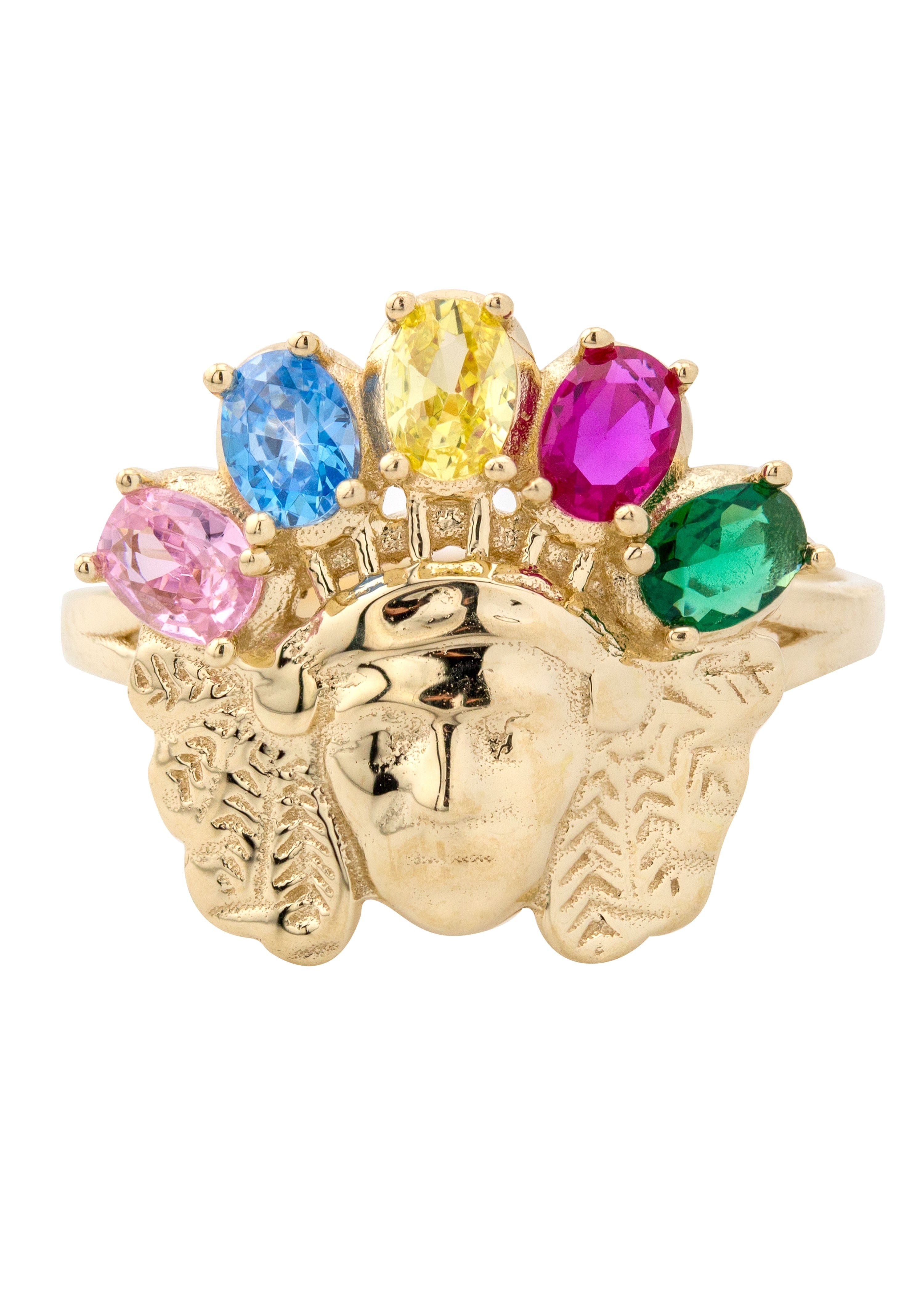 Manufacturer 1 10K Gold Indian Chief Ring For Men | 2.3 Grams