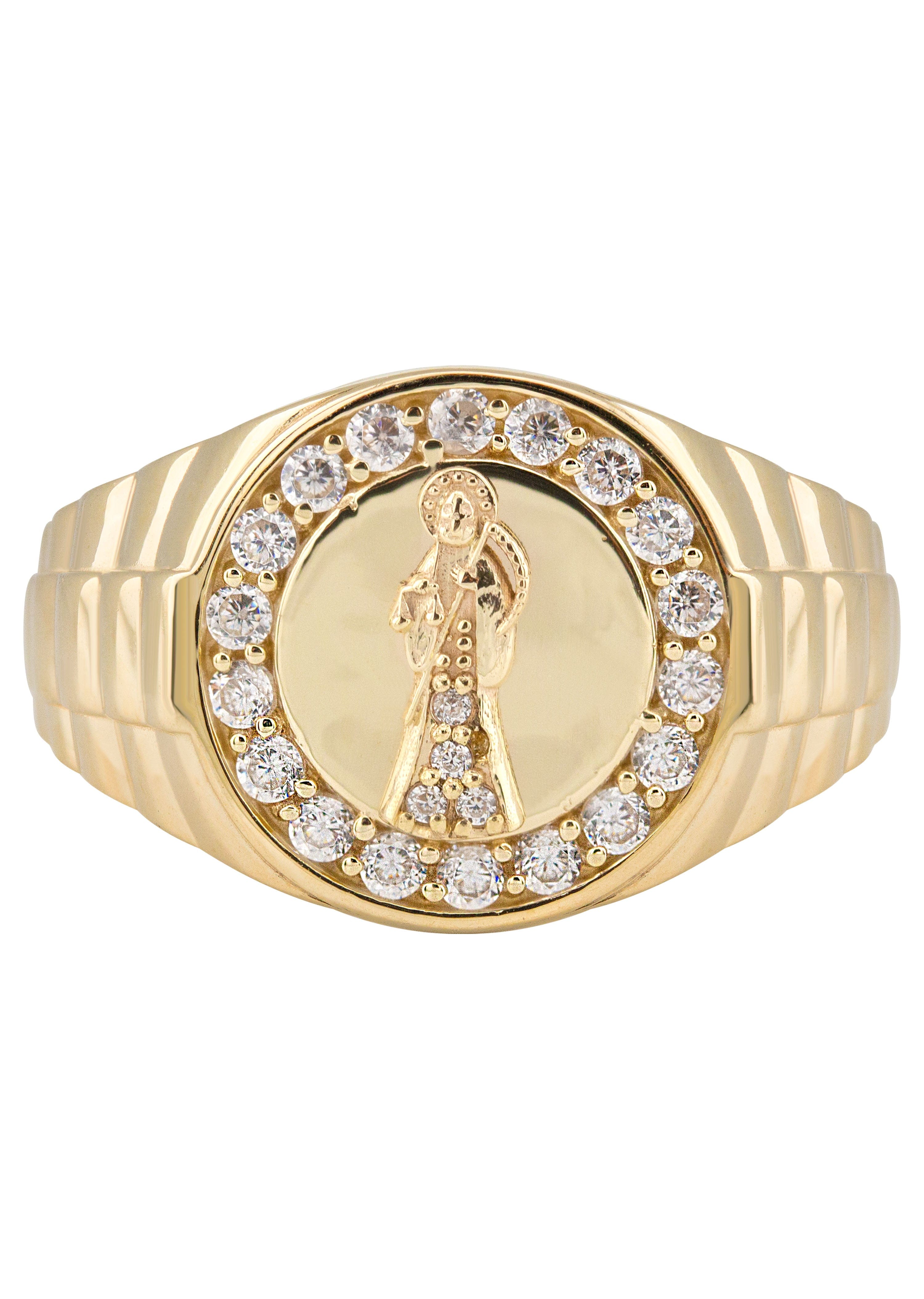 Manufacturer 1 10K Gold Cz St. Death Ring For Men | 2.6 Grams