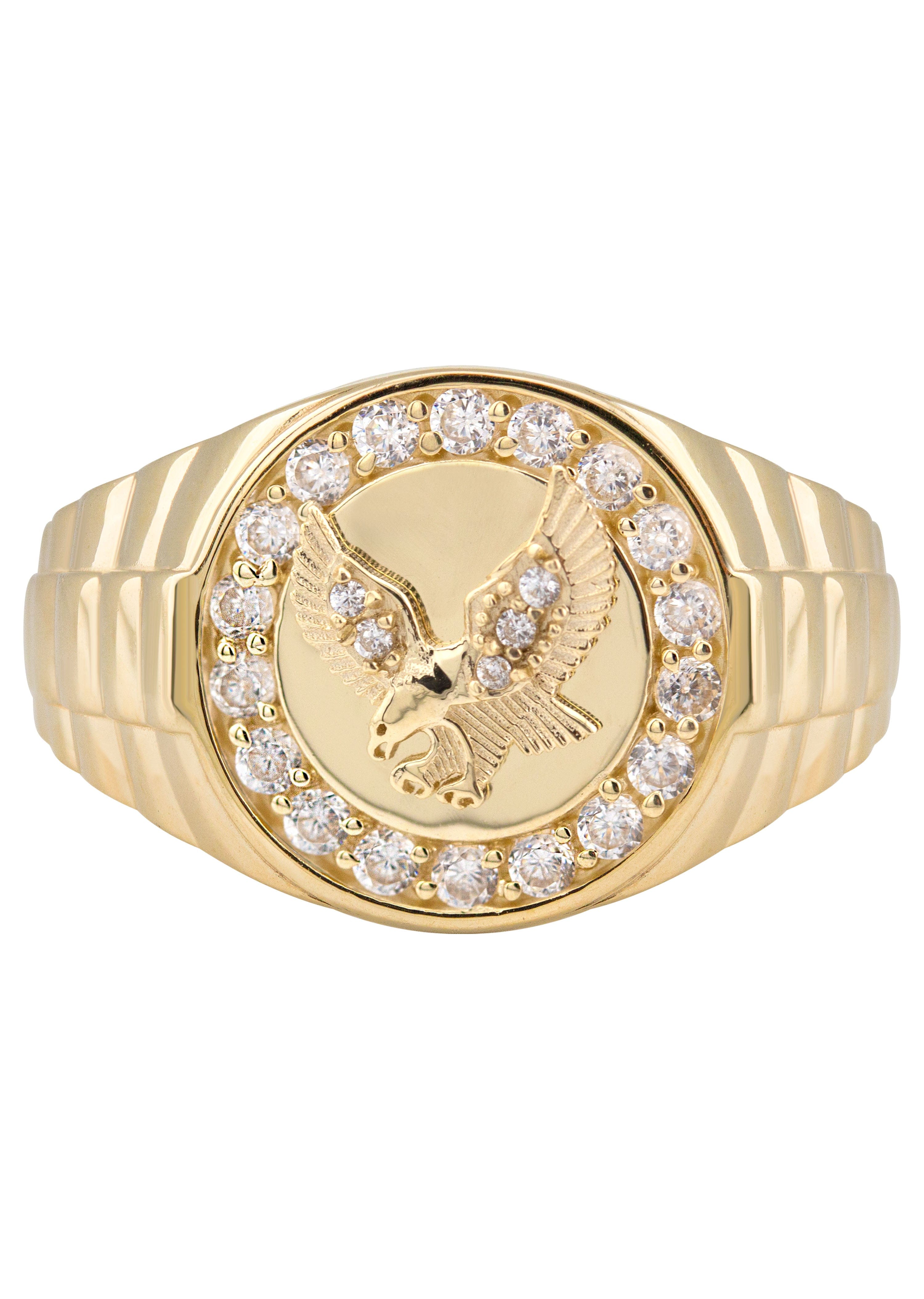 Manufacturer 1 10K Gold Cz Eagle Ring For Men | 2.6 Grams