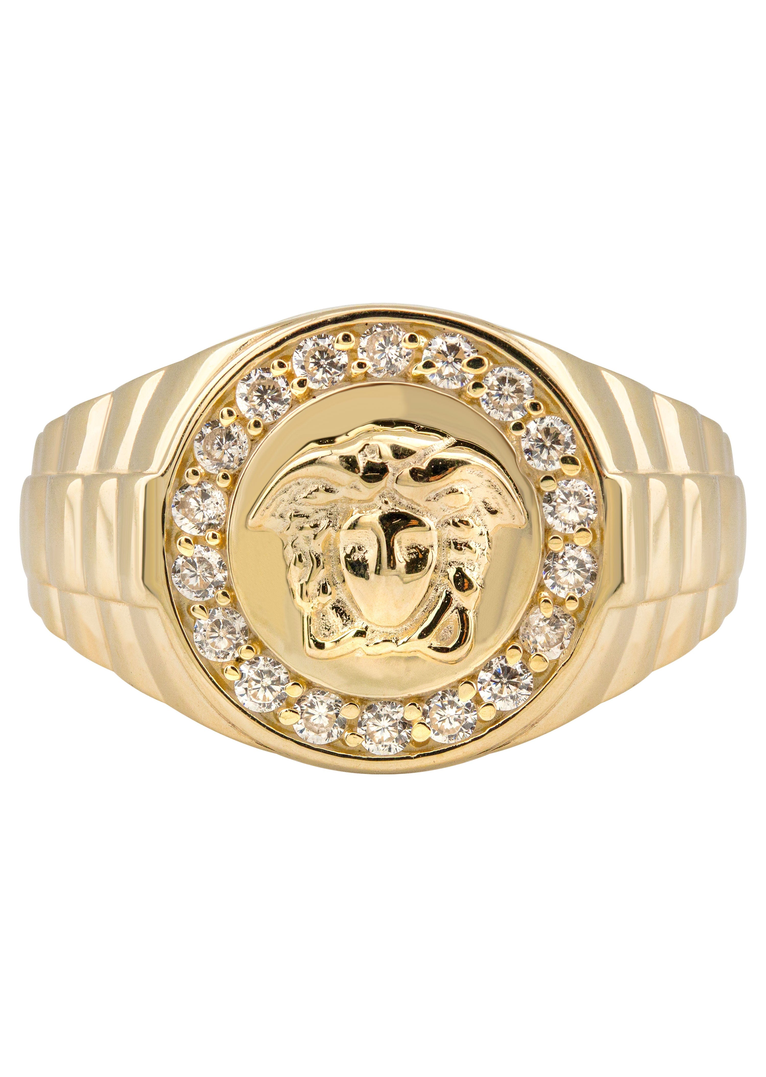 Manufacturer 1 10K Gold Cz Medusa Ring For Men | 2.6 Grams