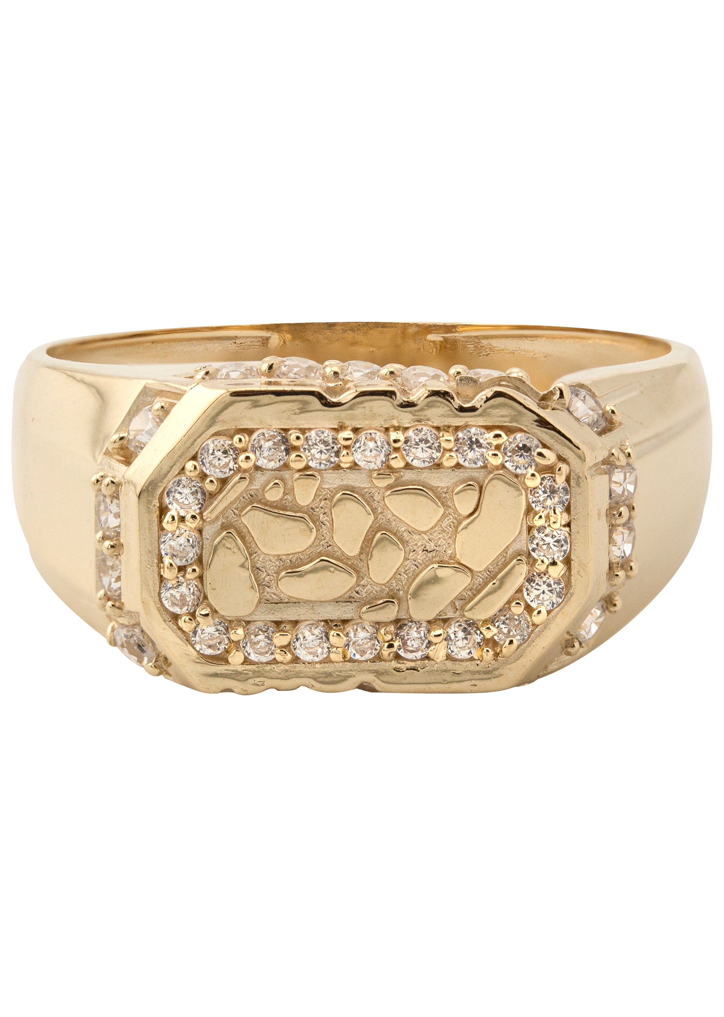 Manufacturer 1 10K Gold Cz Nugget Ring For Men | 2.3 Grams