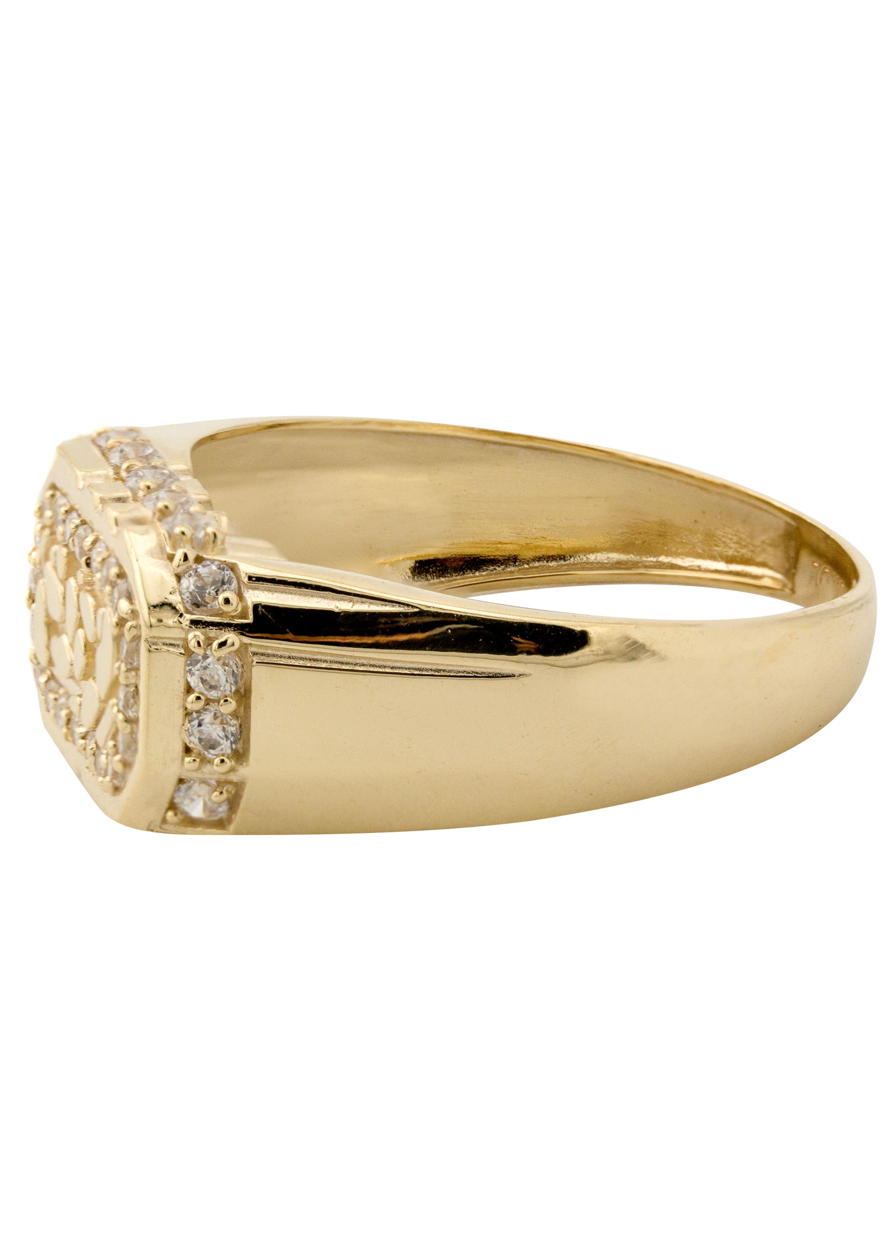 Manufacturer 1 10K Gold Cz Nugget Ring For Men | 2.3 Grams