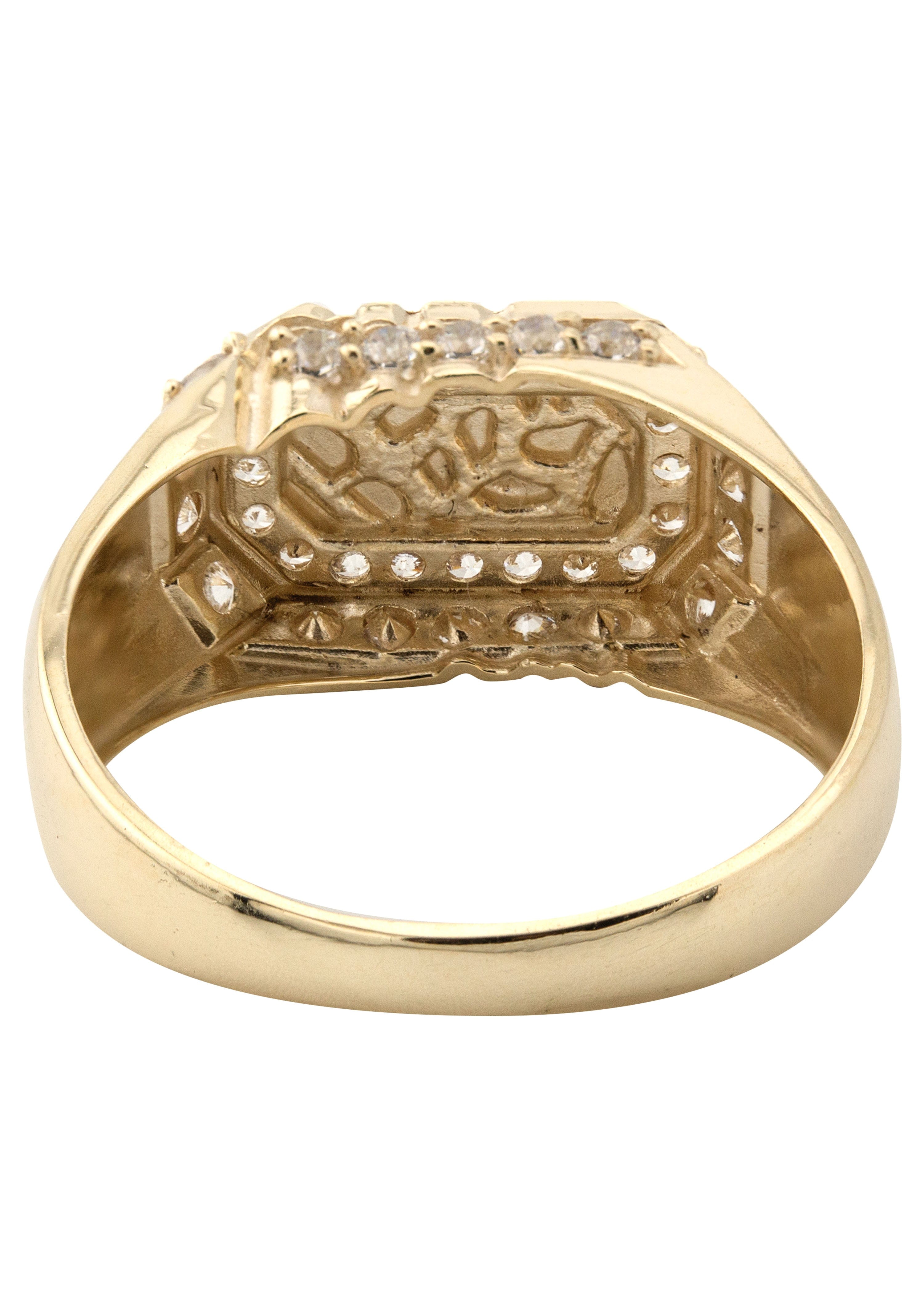 Manufacturer 1 10K Gold Cz Nugget Ring For Men | 2.3 Grams