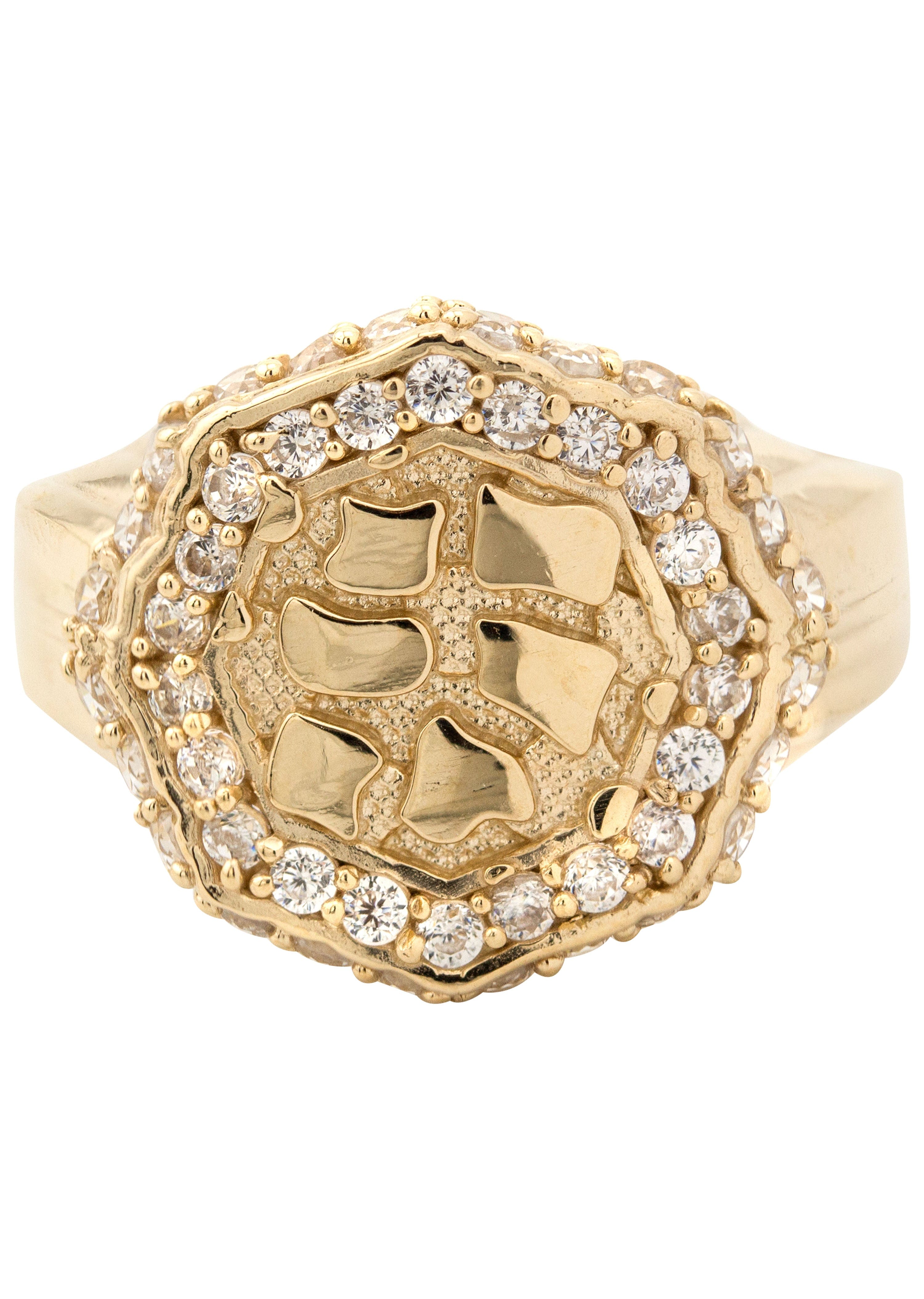 Manufacturer 1 10K Gold Cz Nugget Ring For Men | 3 Grams