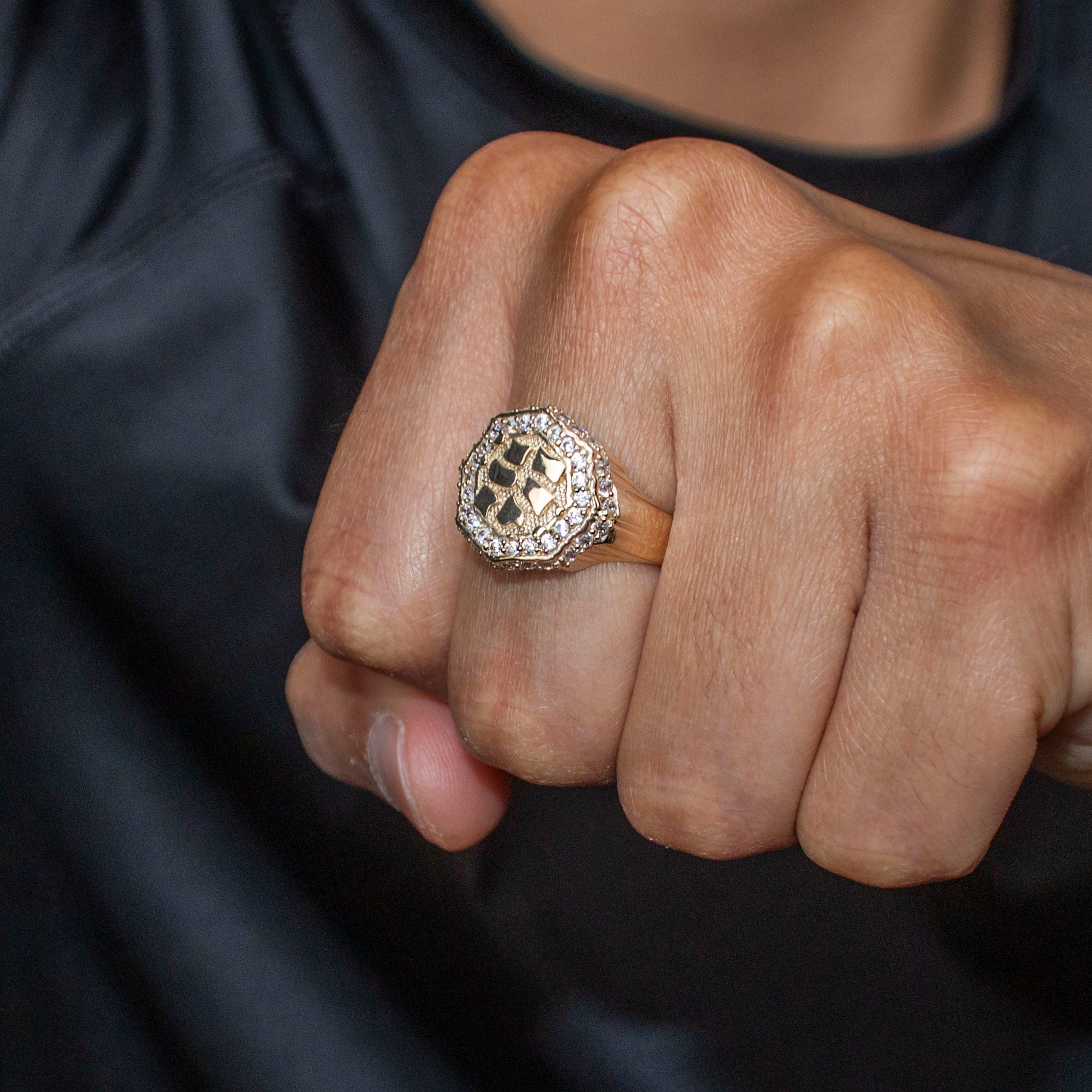Manufacturer 1 10K Gold Cz Nugget Ring For Men | 3 Grams
