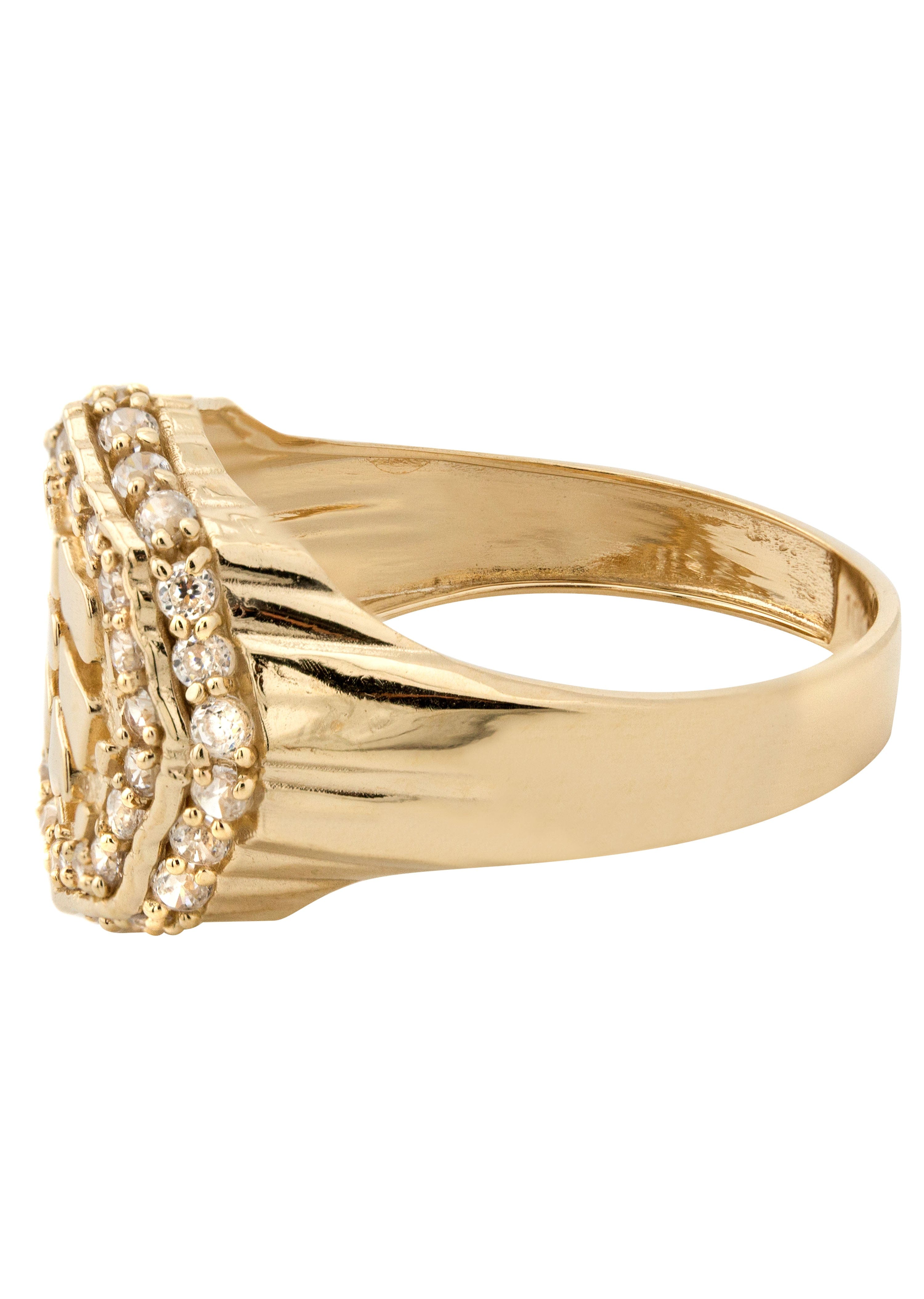 Manufacturer 1 10K Gold Cz Nugget Ring For Men | 3 Grams