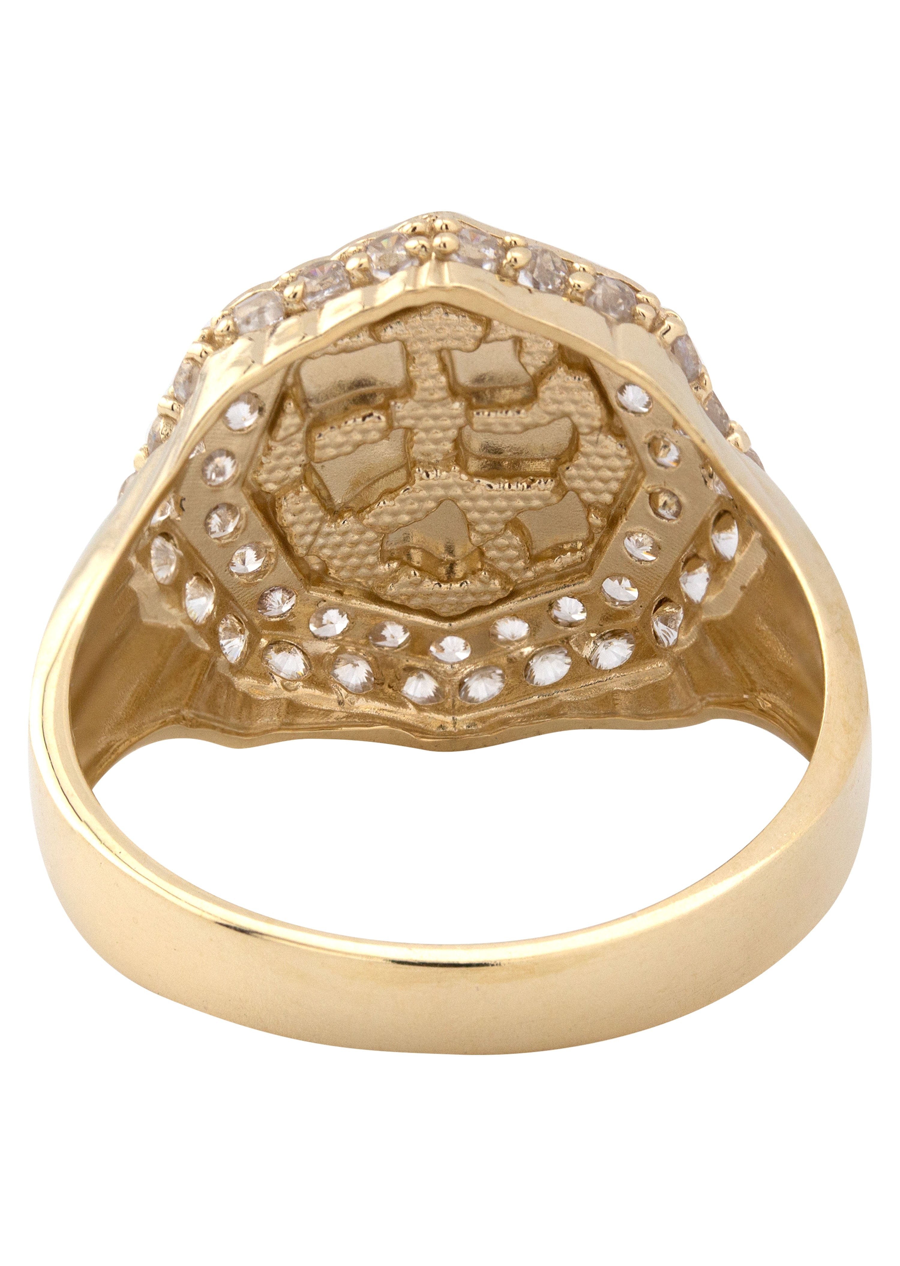 Manufacturer 1 10K Gold Cz Nugget Ring For Men | 3 Grams