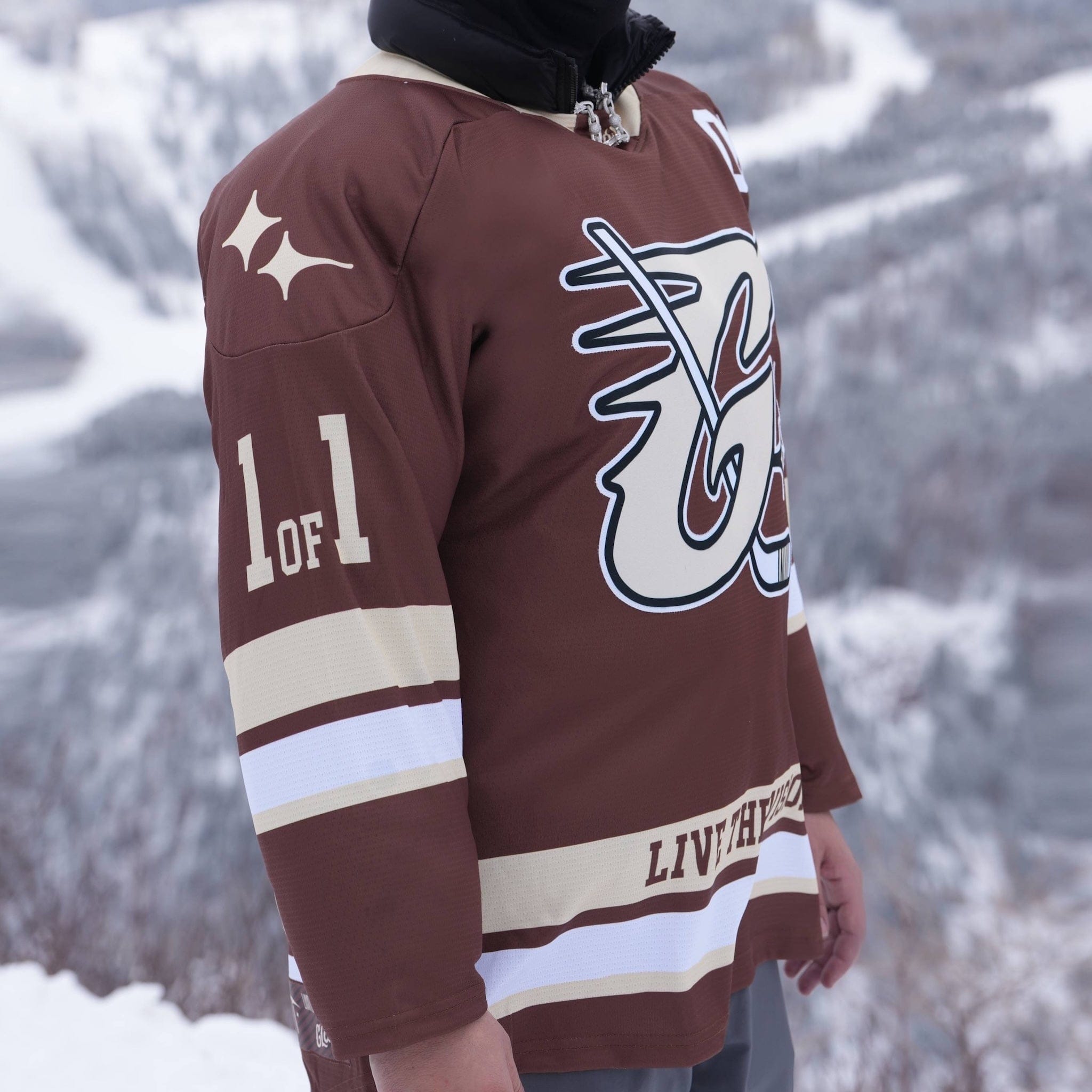 GLD Men GLD Brown and Cream Hockey Jersey