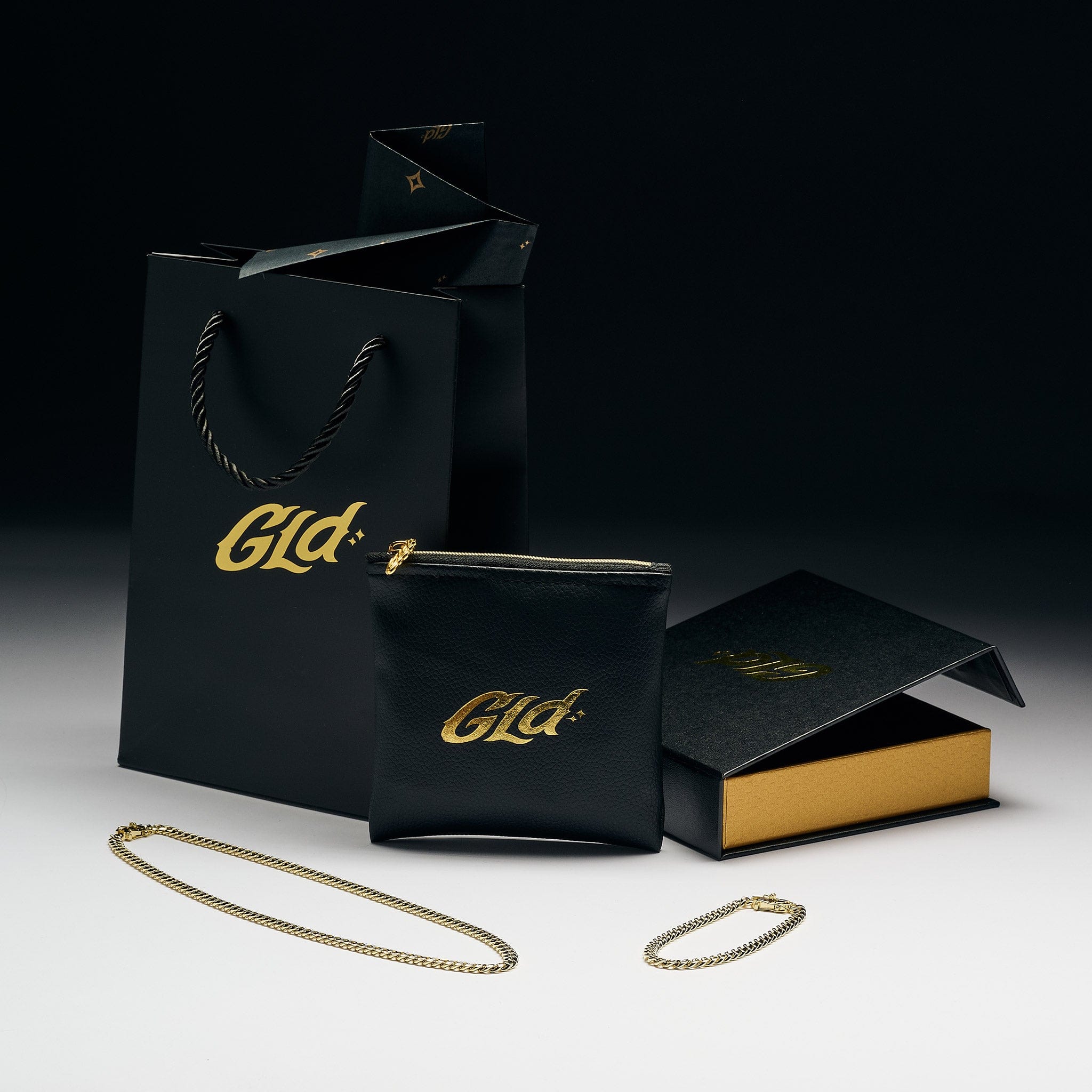 GLD Men Miami Cuban Chain + Bracelet Gift Bundle in Yellow Gold - 5 mm