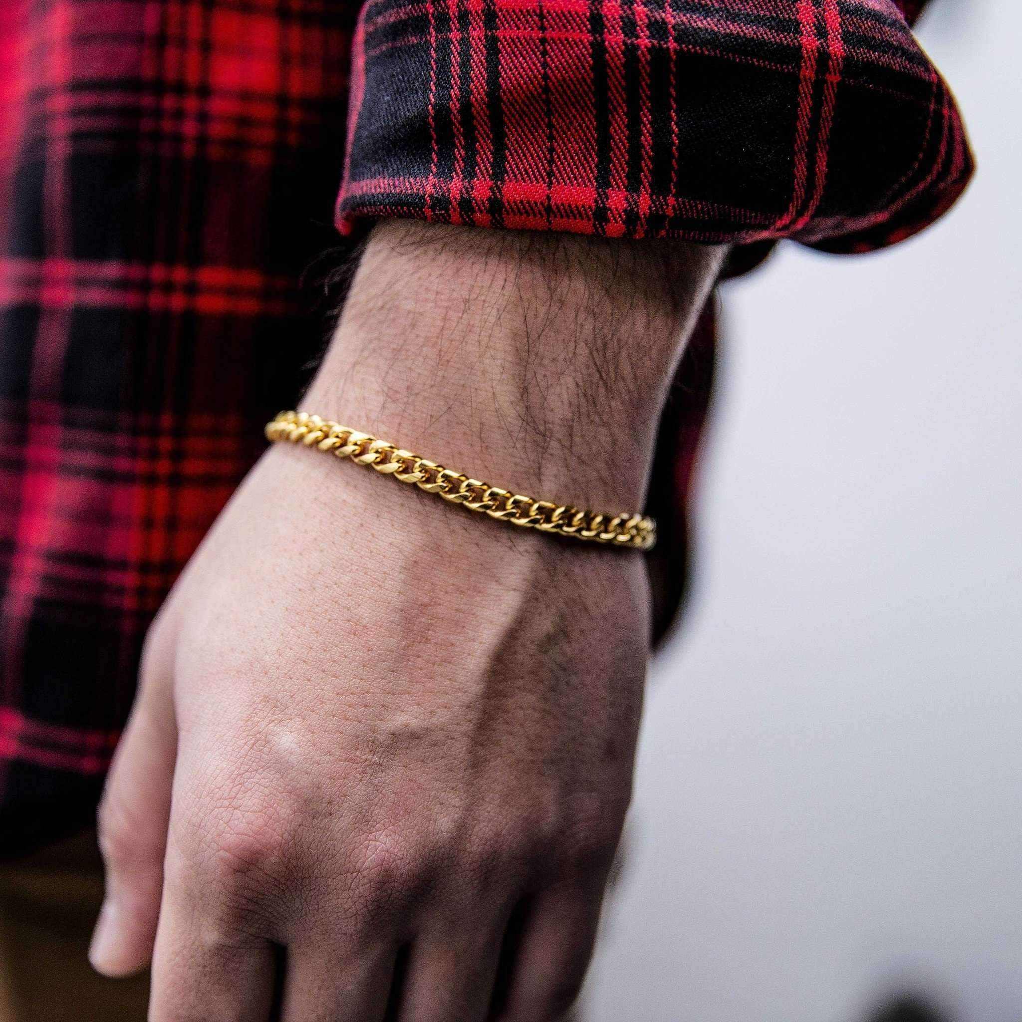 GLD Men Miami Cuban Chain + Bracelet Gift Bundle in Yellow Gold - 5 mm