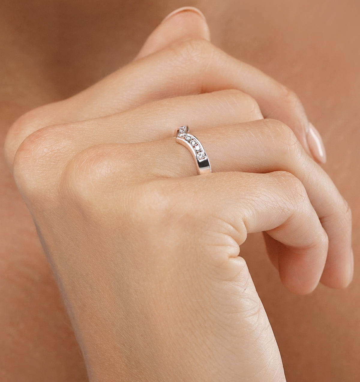 WISHBONE Lab Diamond Wishbone Ring 0.25ct H/Si in 9K White Gold