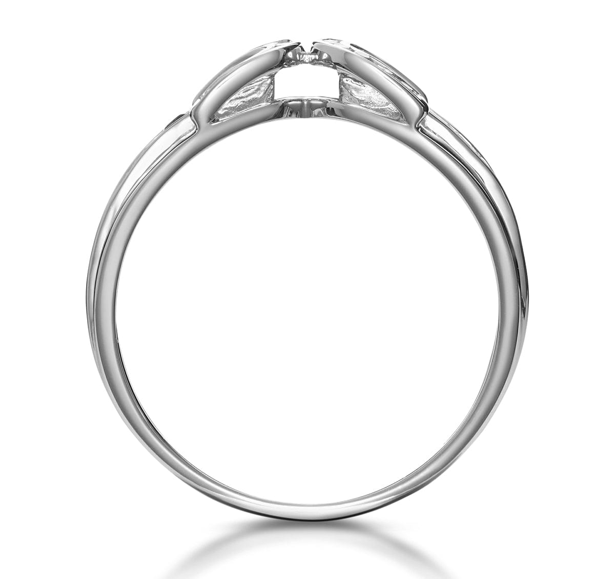 Diamond Emerald And 0.12CT Diamond Ring 9K White Gold