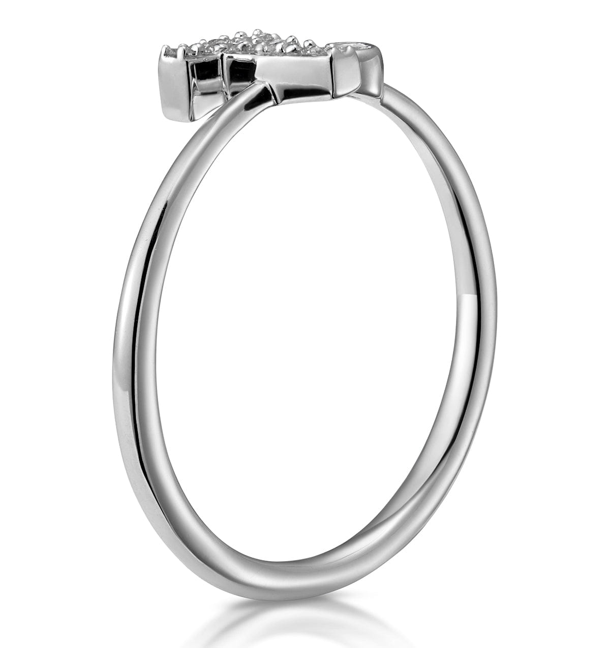 Diamond Lab Diamond Initial T Ring 0.07ct Set in 925 Silver SIZE J1/1 P