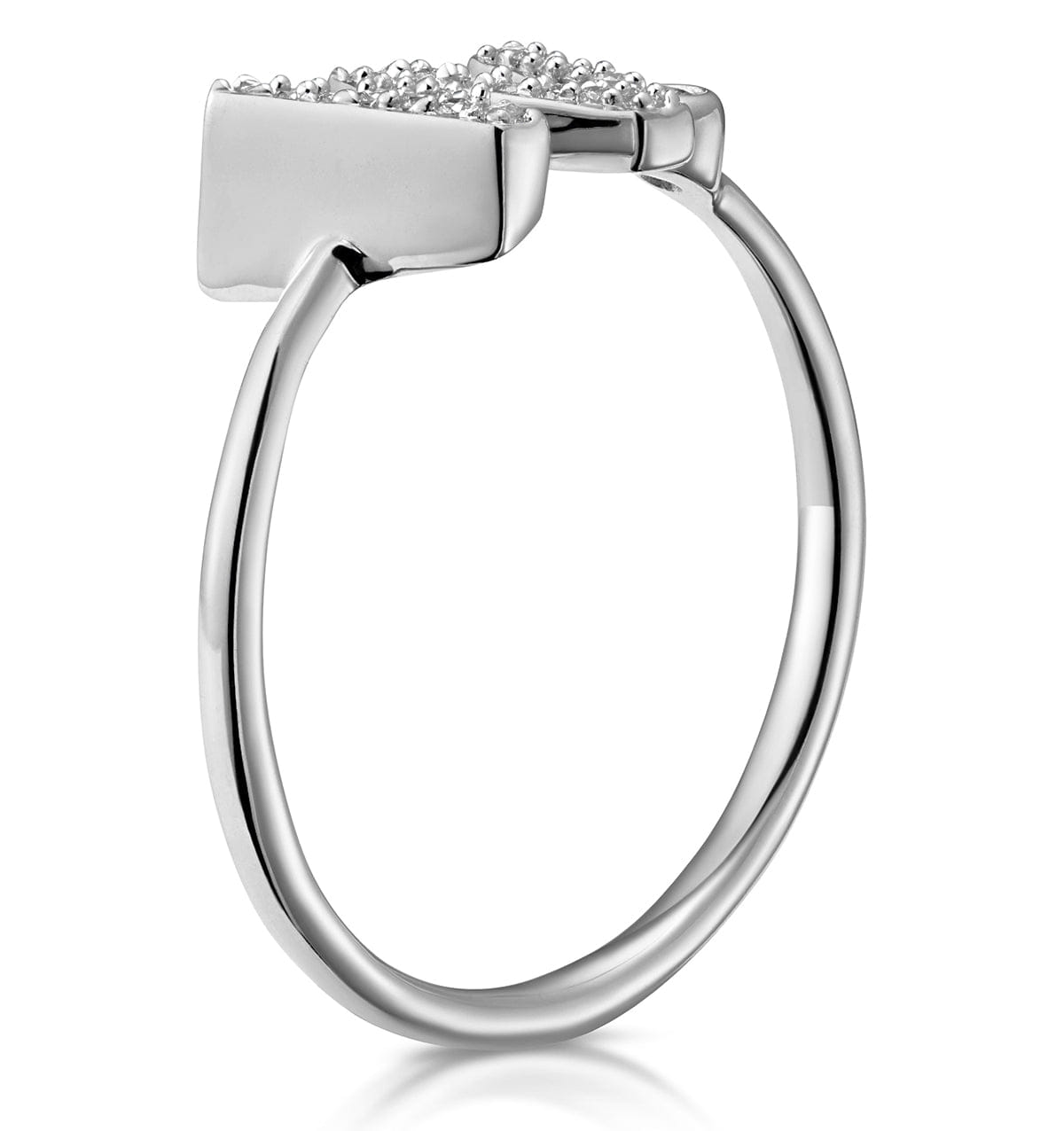 Diamond Lab Diamond Initial W Ring 0.07ct Set in 925 Silver SIZES L M O