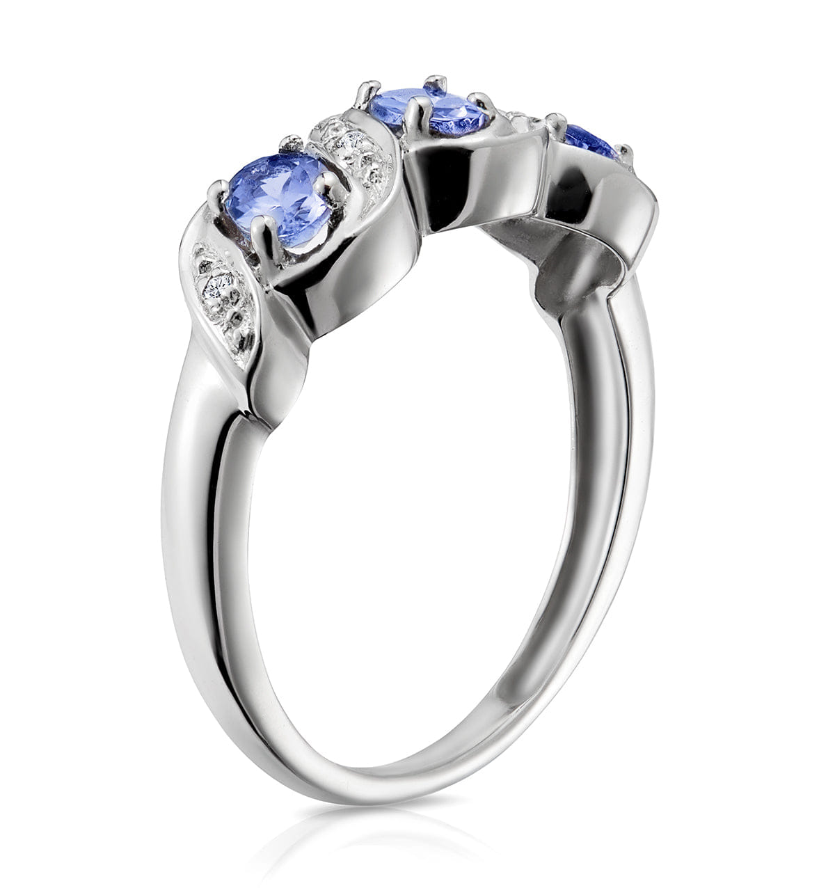 Diamond Tanzanite 0.50CT And Diamond 9K White Gold Ring