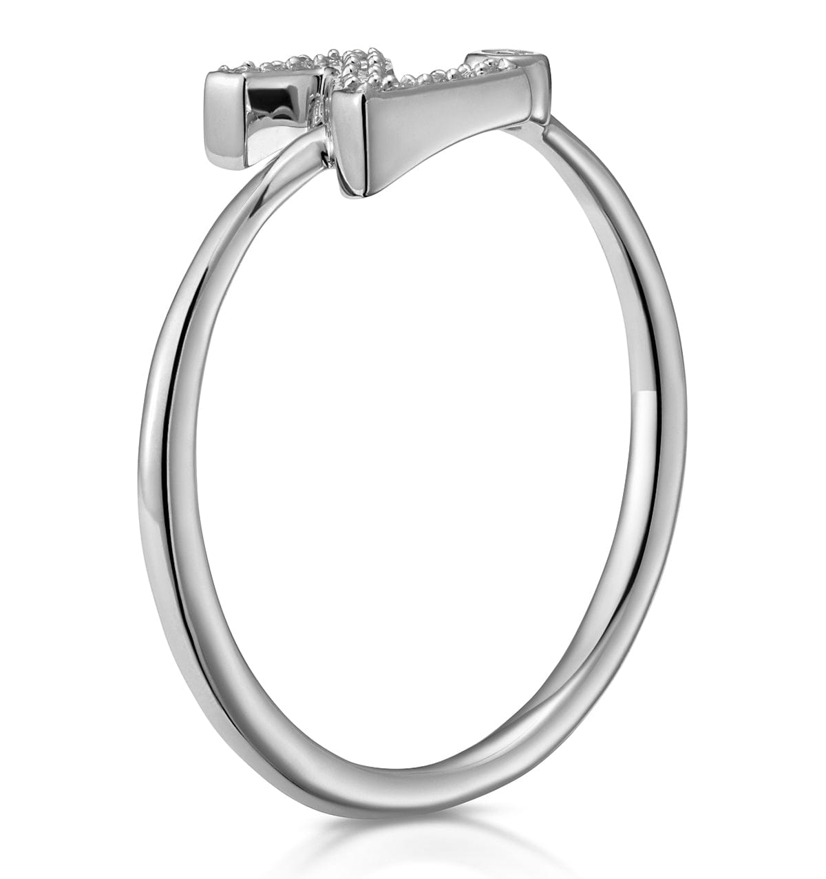 Diamond Initial Z Ring 0.07ct set in 9K White Gold