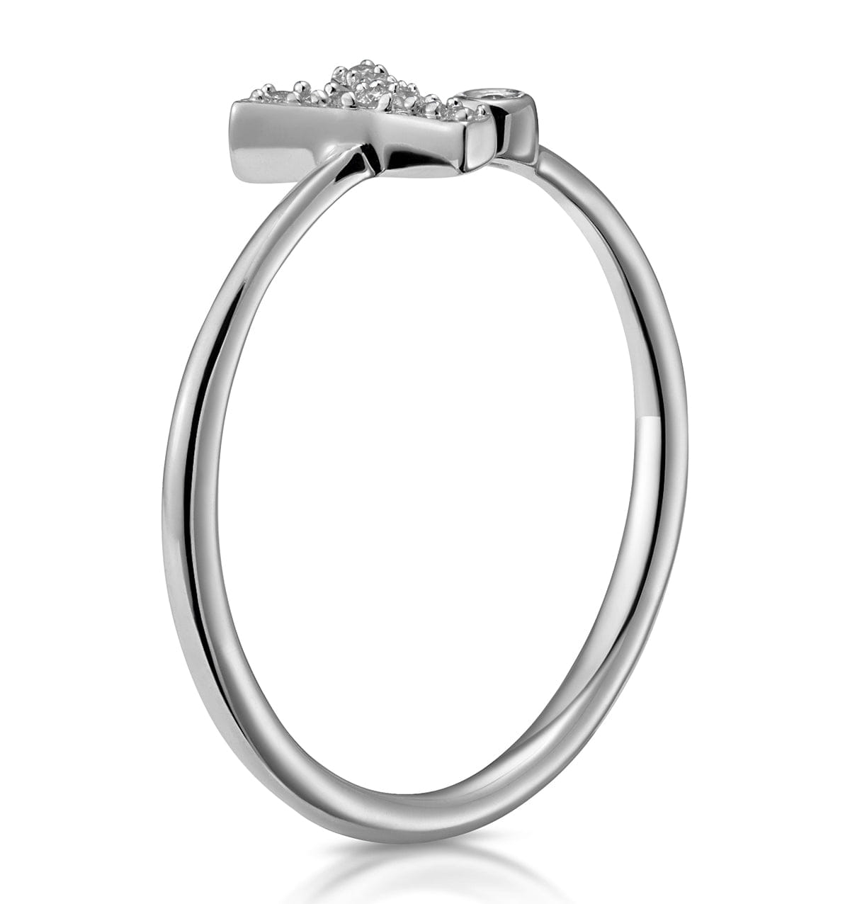 Diamond Initial Y Ring 0.07ct set in 9K White Gold