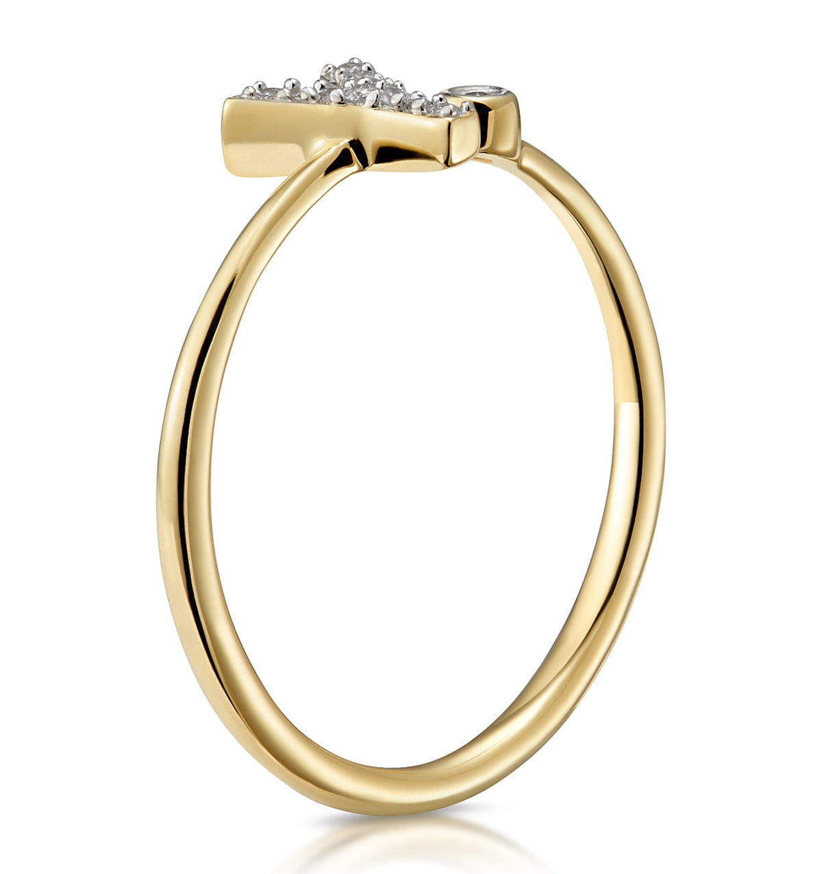 Diamond Initial Y Ring 0.07ct set in 9K Gold