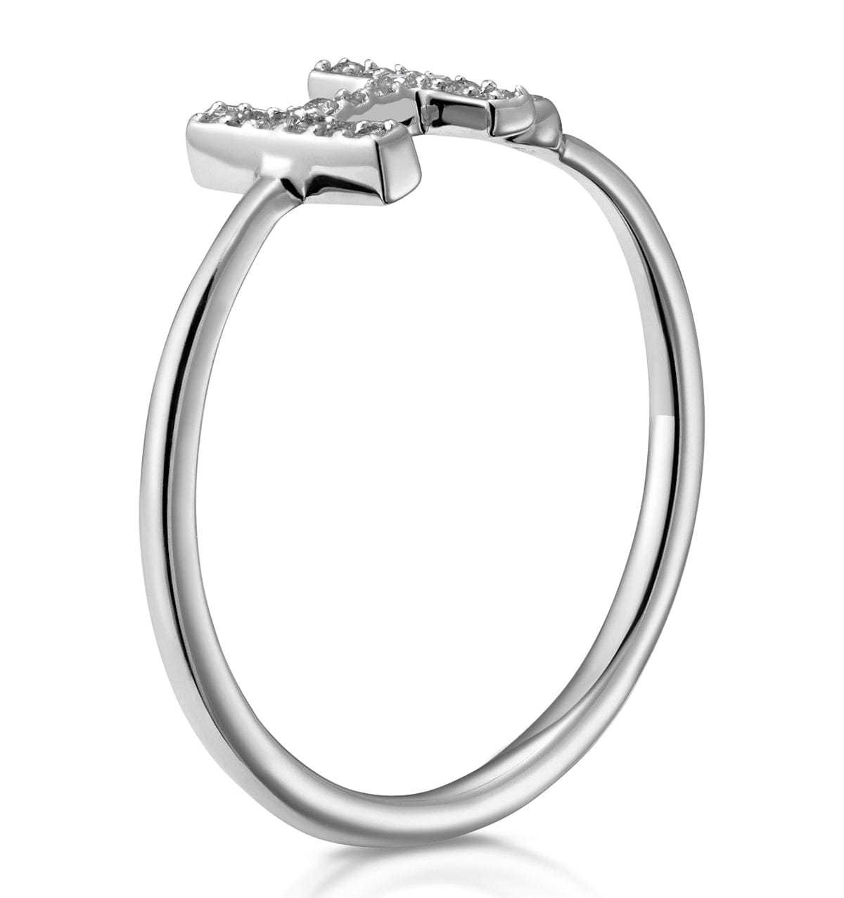 Diamond Initial H Ring 0.07ct set in 9K White Gold
