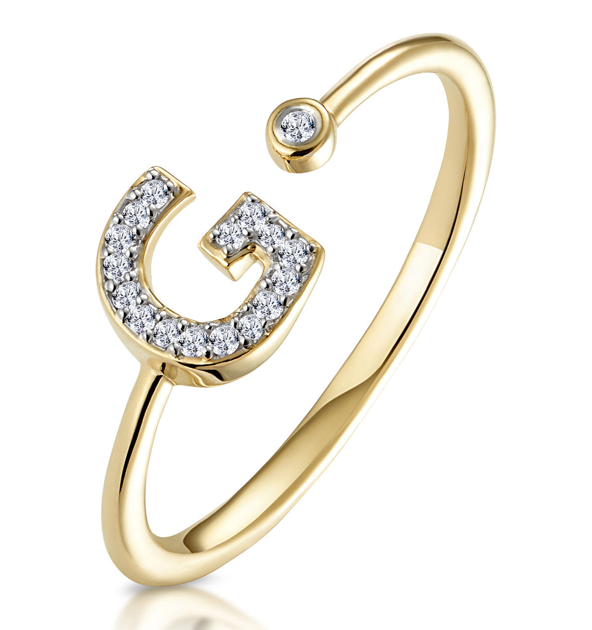 Diamond Initial G Ring 0.07ct set in 9K Gold