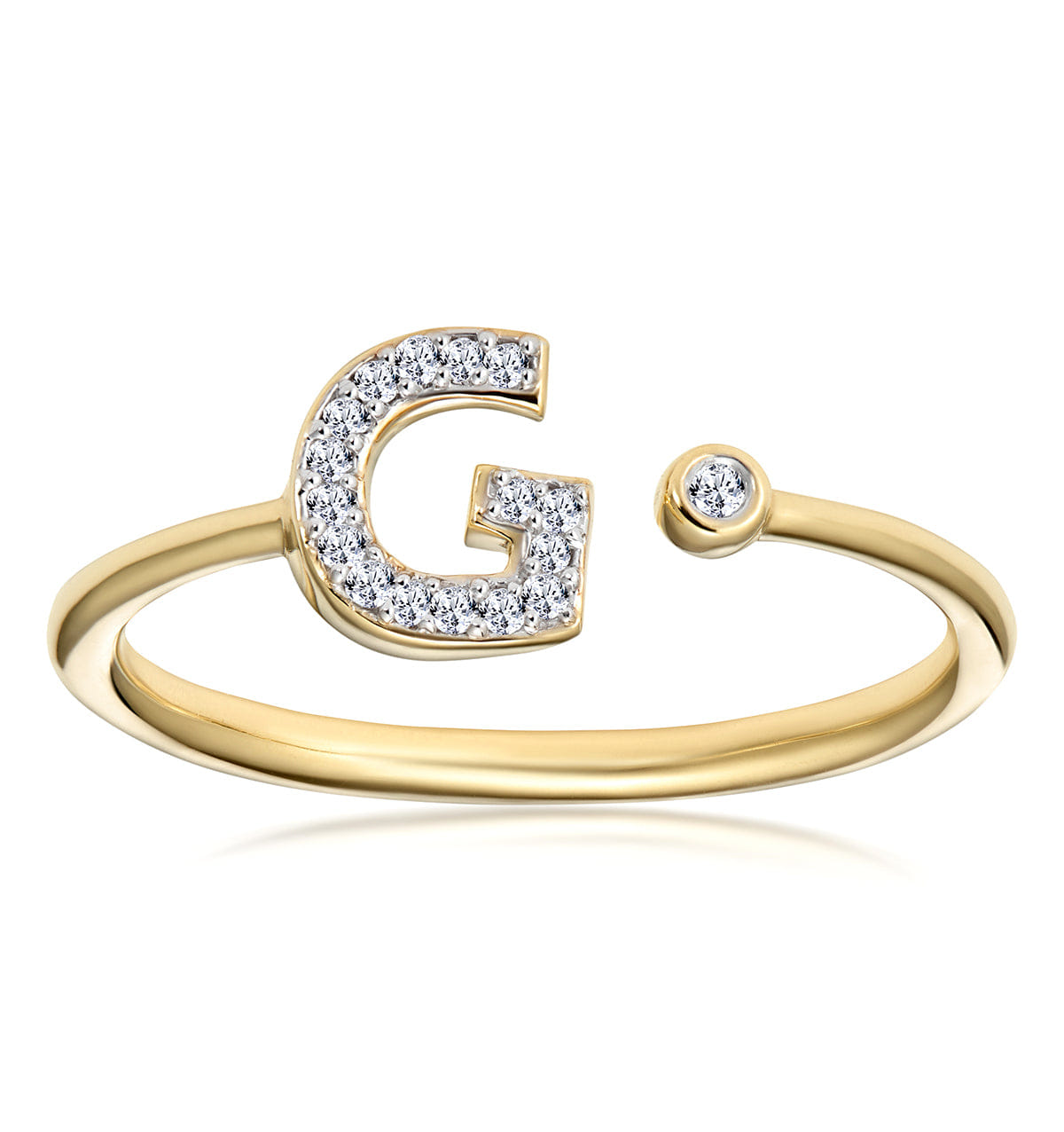 Diamond Initial G Ring 0.07ct set in 9K Gold