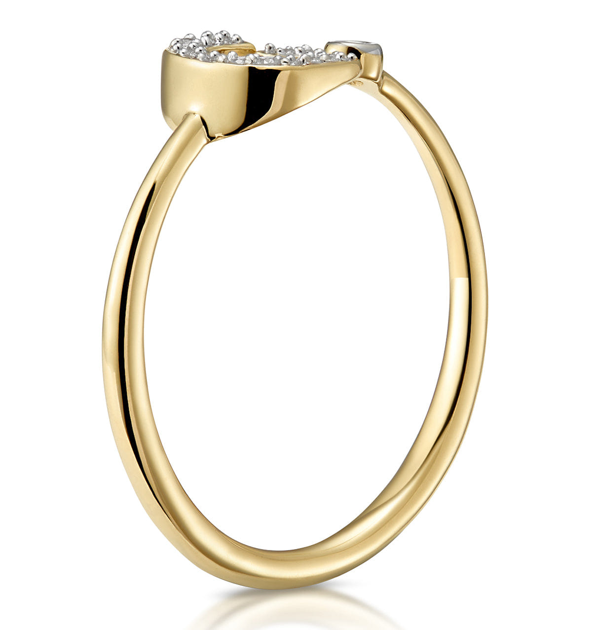 Diamond Initial G Ring 0.07ct set in 9K Gold