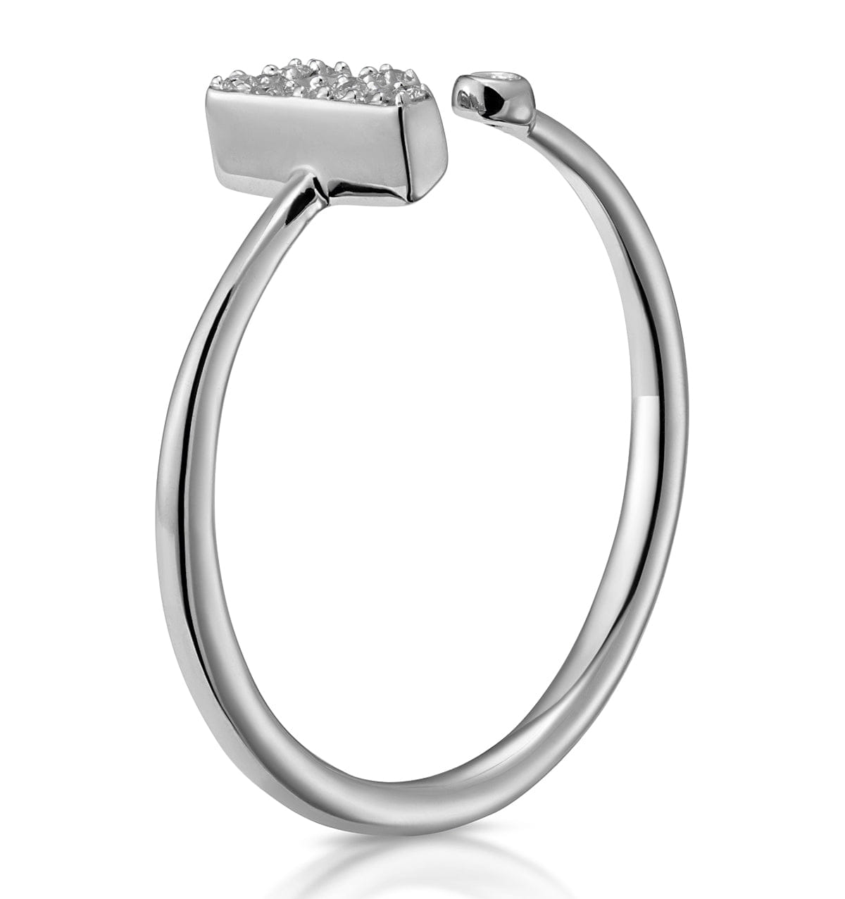 Diamond Initial F Ring 0.07ct set in 9K White Gold