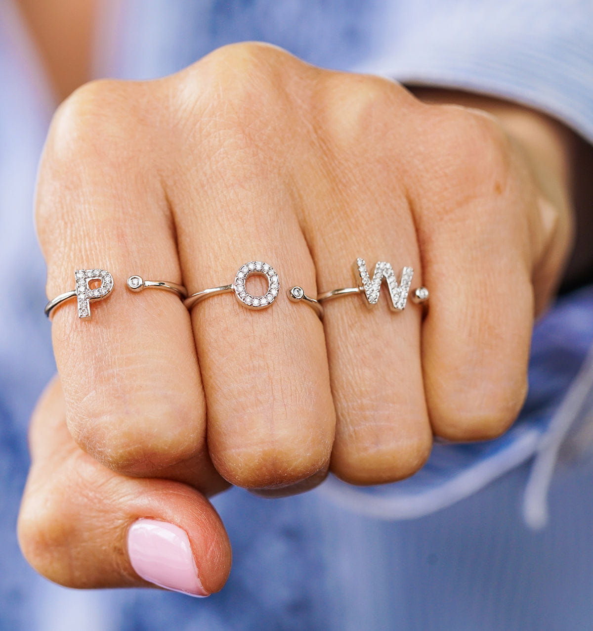 Diamond Initial E Ring 0.07ct set in 9K White Gold