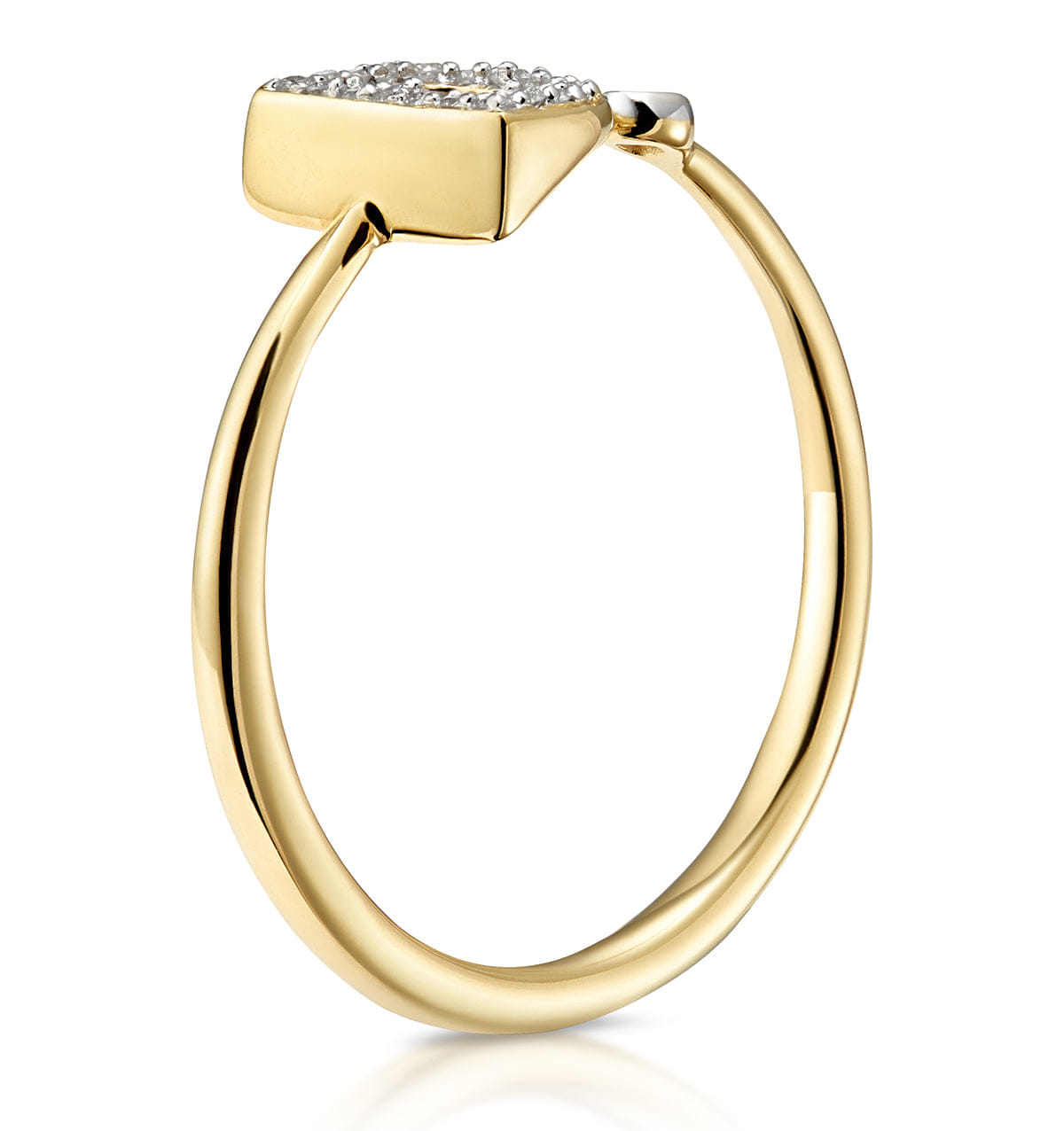 Diamond Initial D Ring 0.07ct set in 9K Gold
