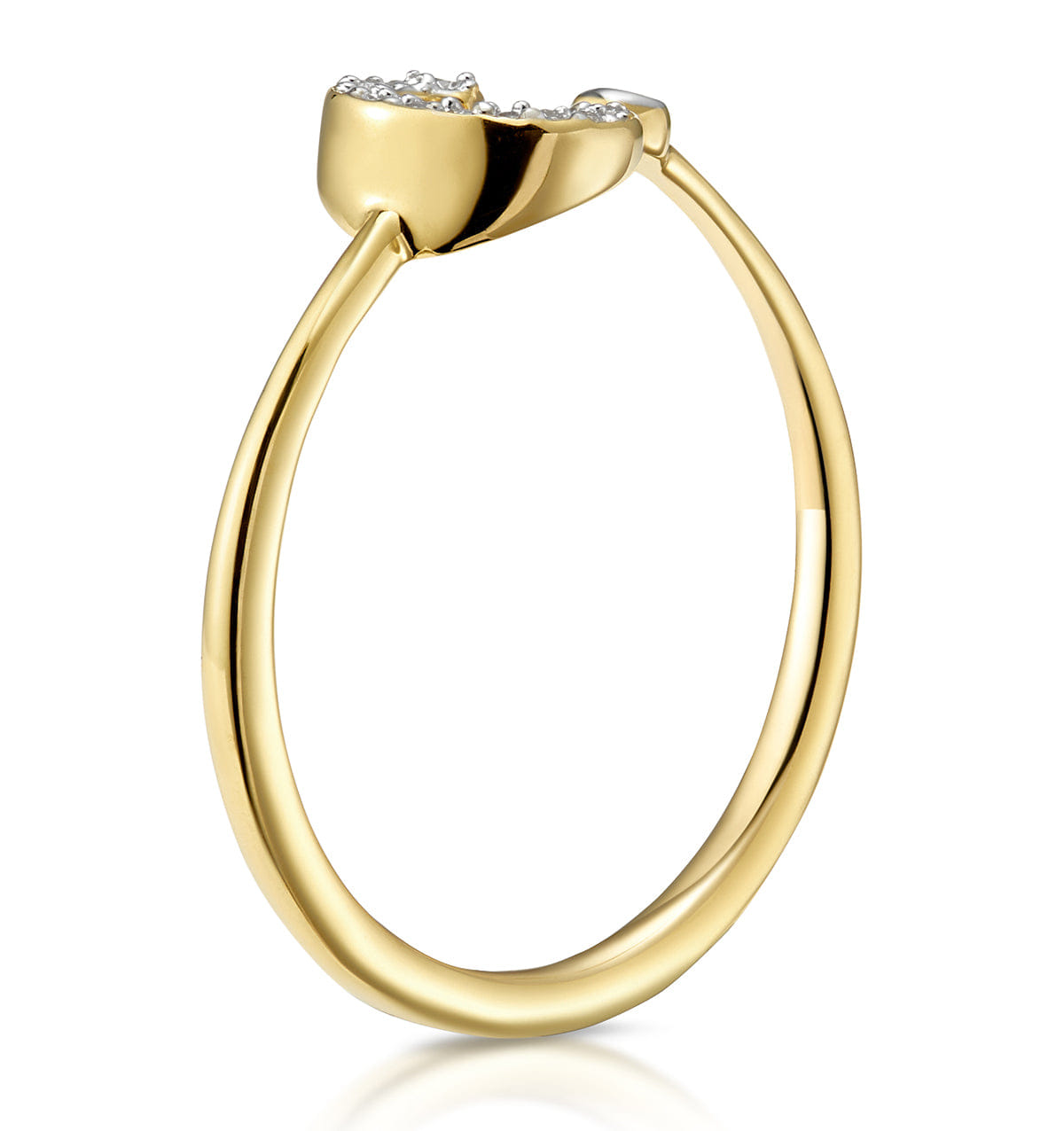 Diamond Initial C Ring 0.07ct set in 9K Gold