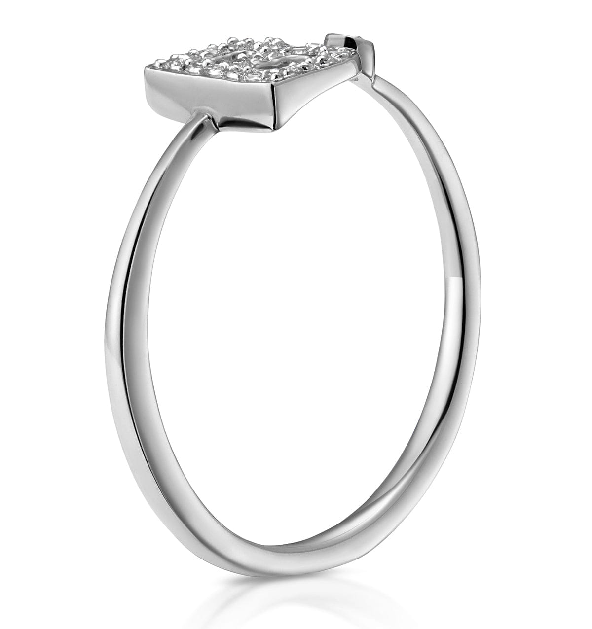 Diamond Initial B Ring 0.07ct set in 9K White Gold