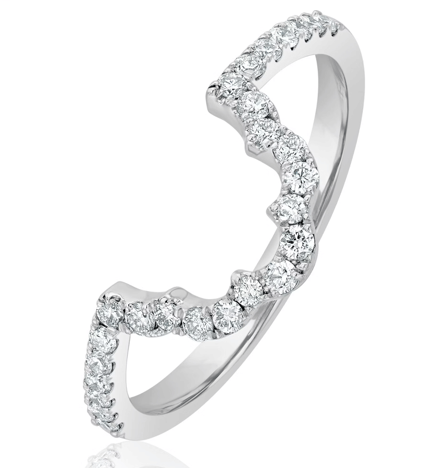 Diamond 0.30ct H/SI Lab Diamond Matching Wedding Ring Lab Diamond in 9K White Gold