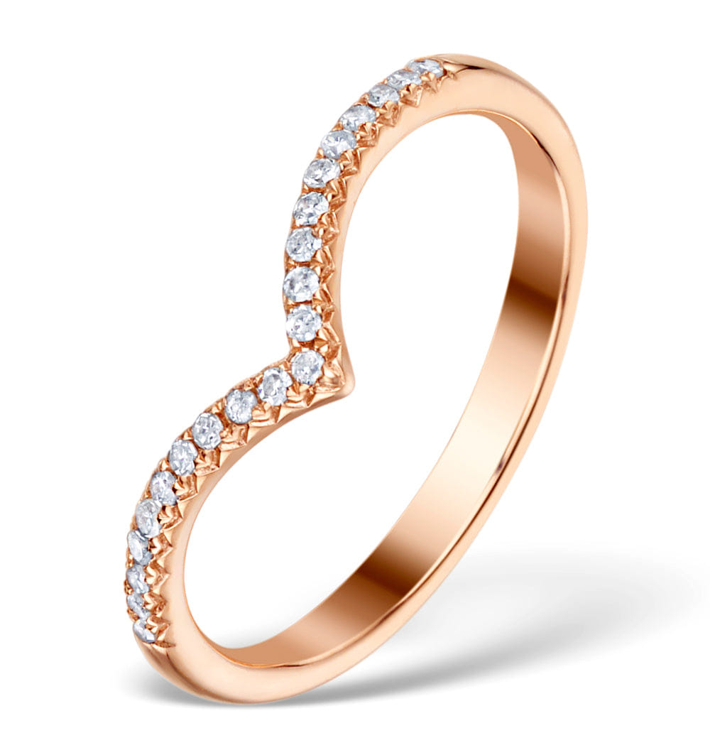WISHBONE Vivara Collection 0.13ct Diamond and 9K Rose Gold Wishbone Ring E5952