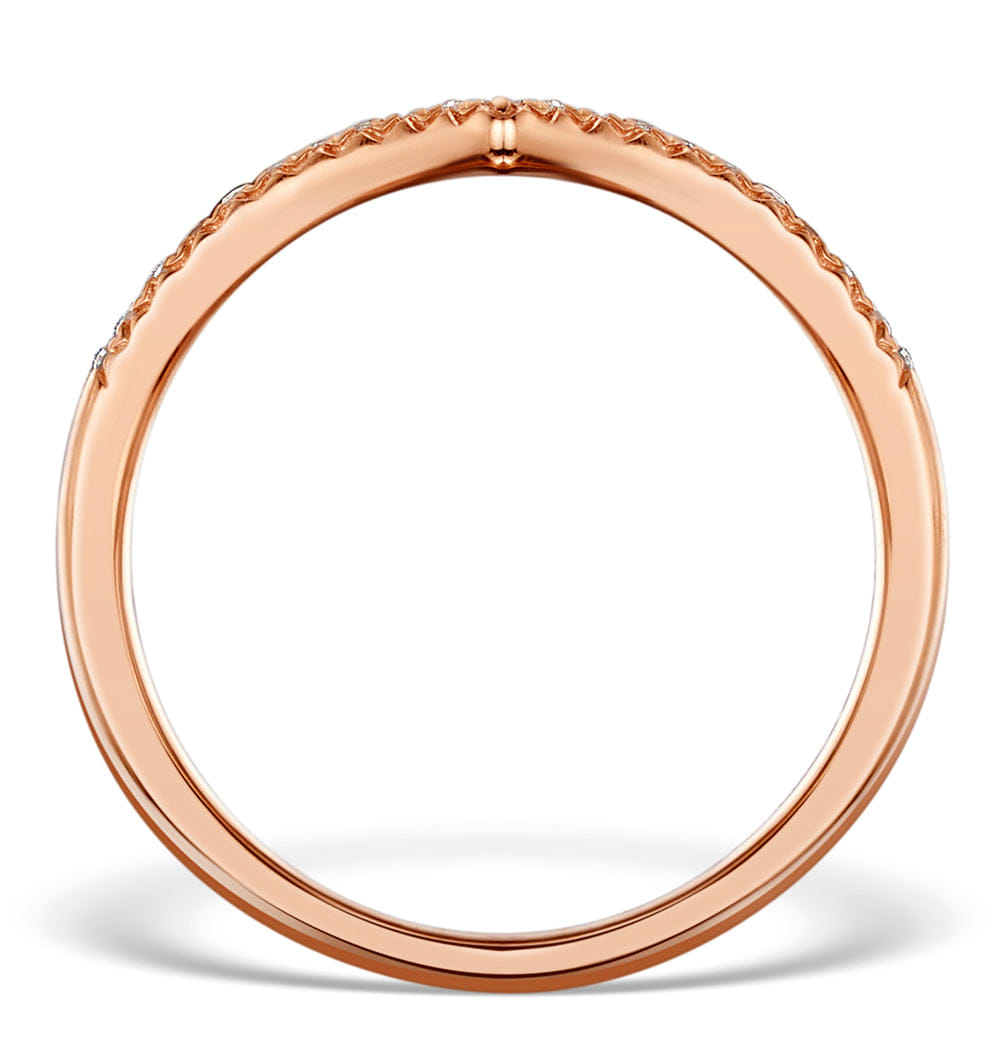 WISHBONE Vivara Collection 0.13ct Diamond and 9K Rose Gold Wishbone Ring E5952