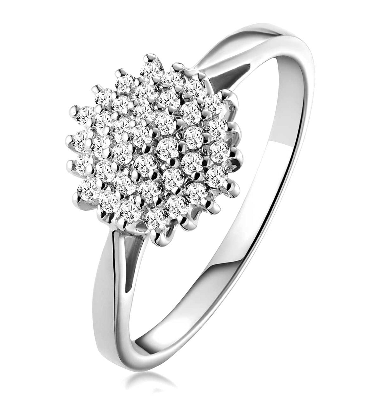 Diamond Cluster Ring 0.25ct Diamond 9K White Gold - E5362Y