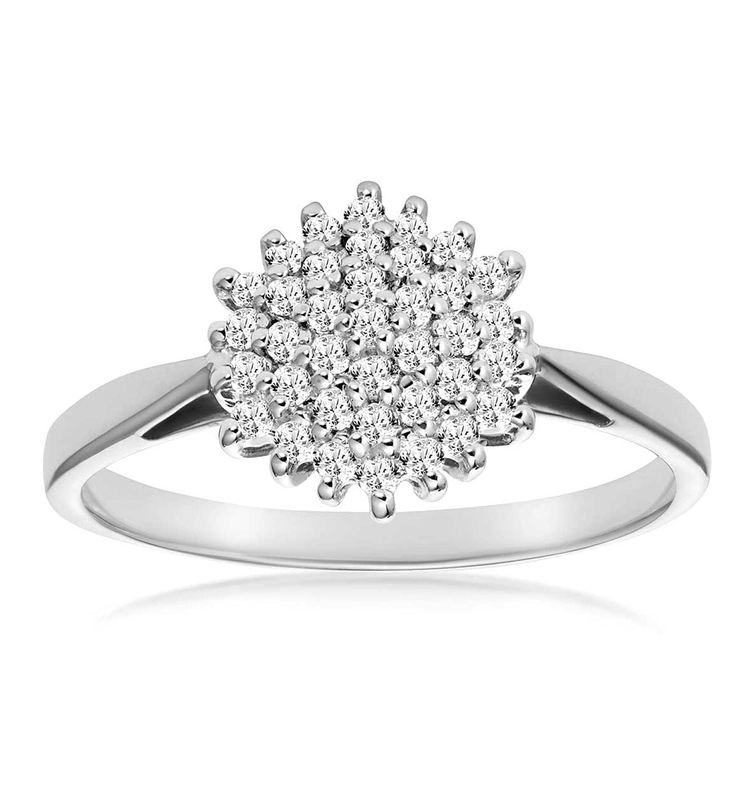 Diamond Cluster Ring 0.25ct Diamond 9K White Gold - E5362Y