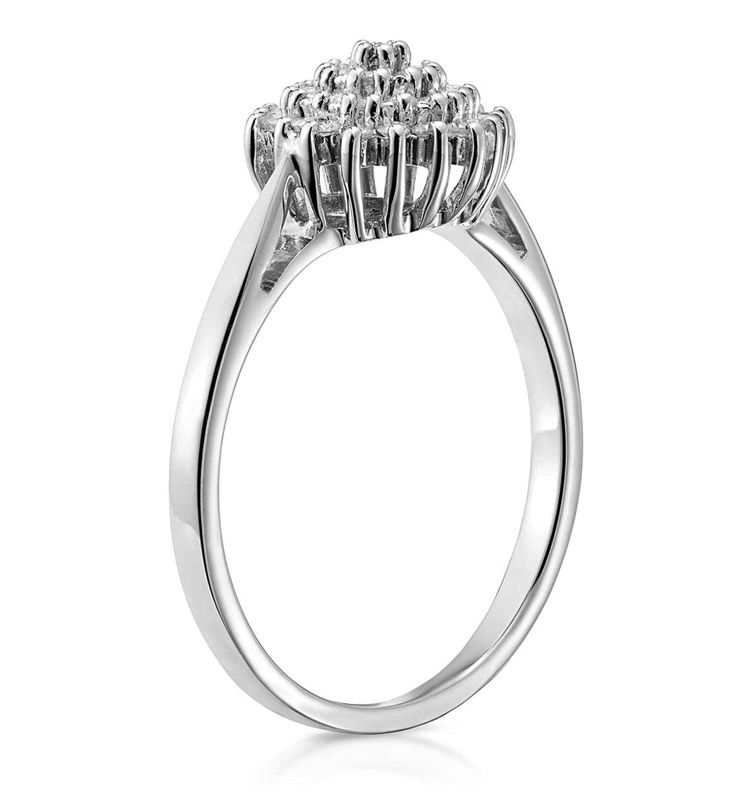 Diamond Cluster Ring 0.25ct Diamond 9K White Gold - E5362Y