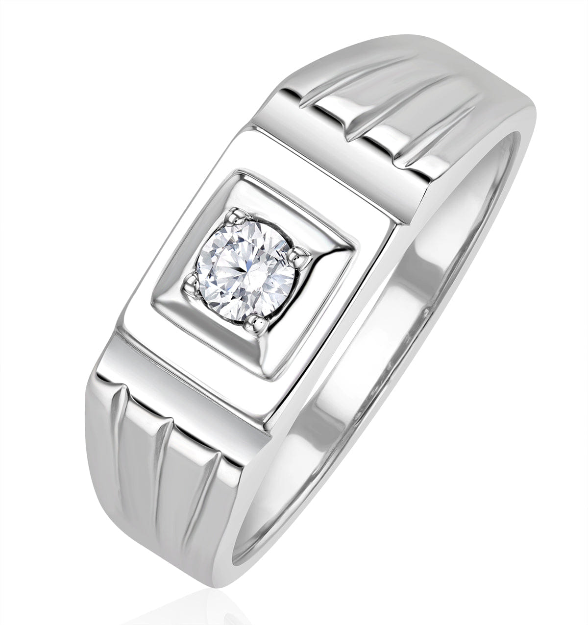 Diamond Mens 0.25ct Lab Diamond Design Ring in 925 Sterling Silver