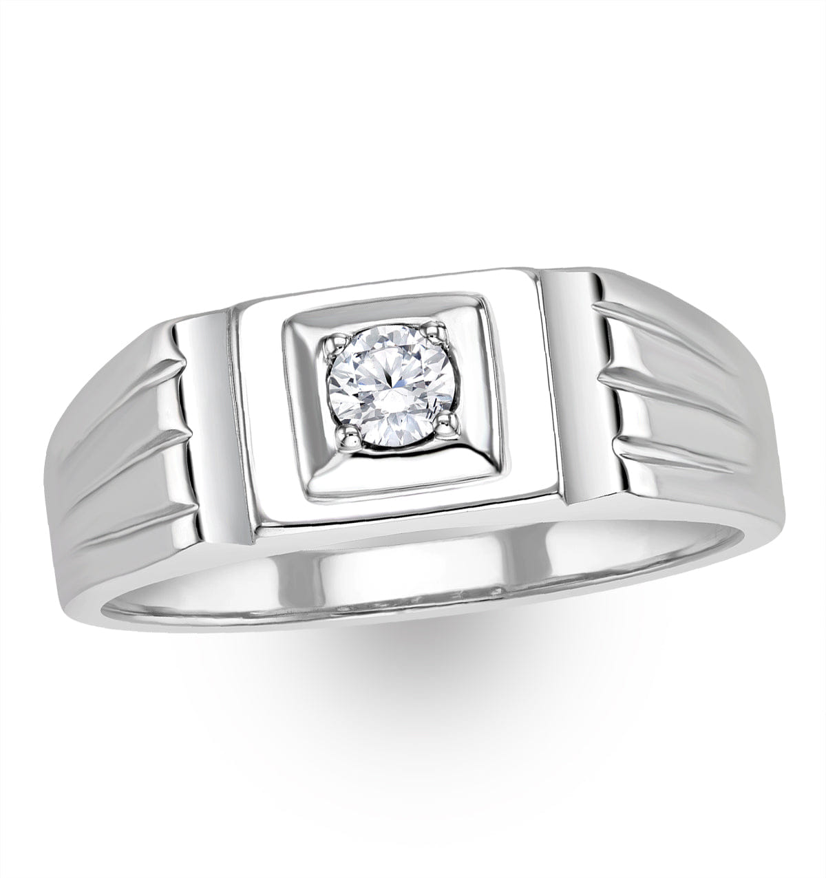 Diamond Mens 0.25ct Lab Diamond Design Ring in 925 Sterling Silver