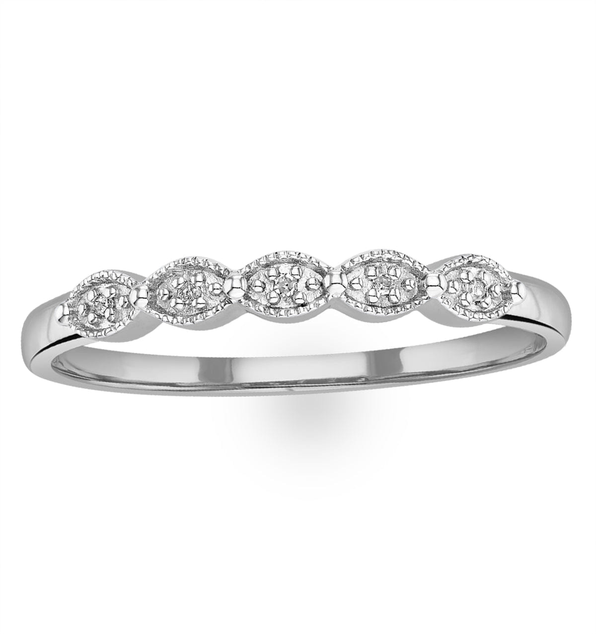 Diamond Half Eternity Ring 0.02CT Diamond 9K White Gold