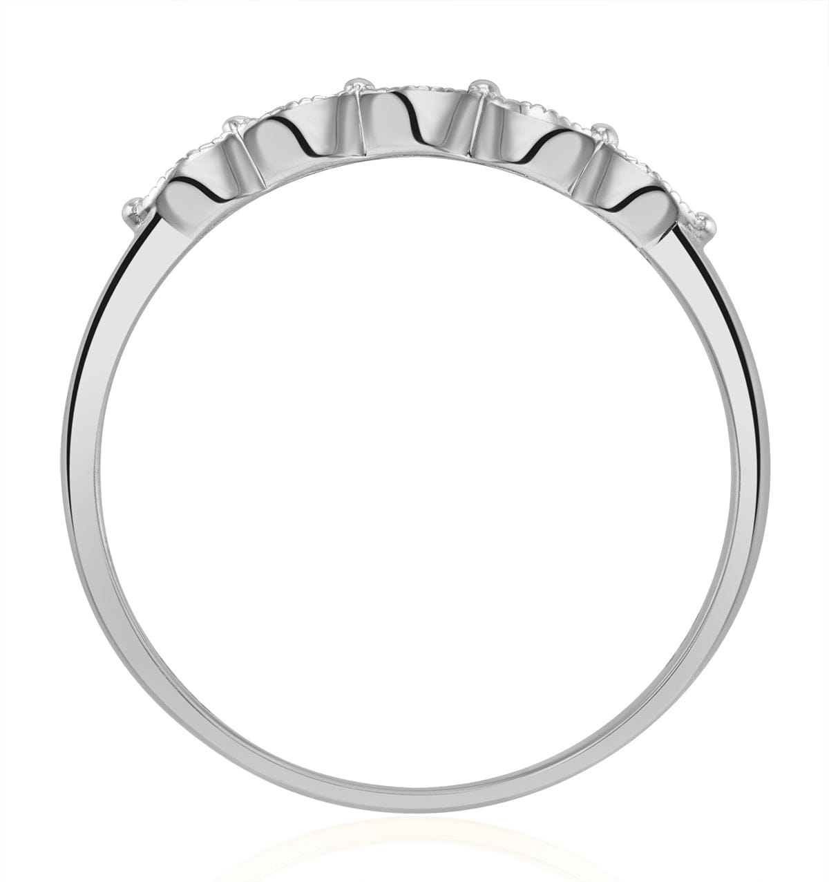 Diamond Half Eternity Ring 0.02CT Diamond 9K White Gold