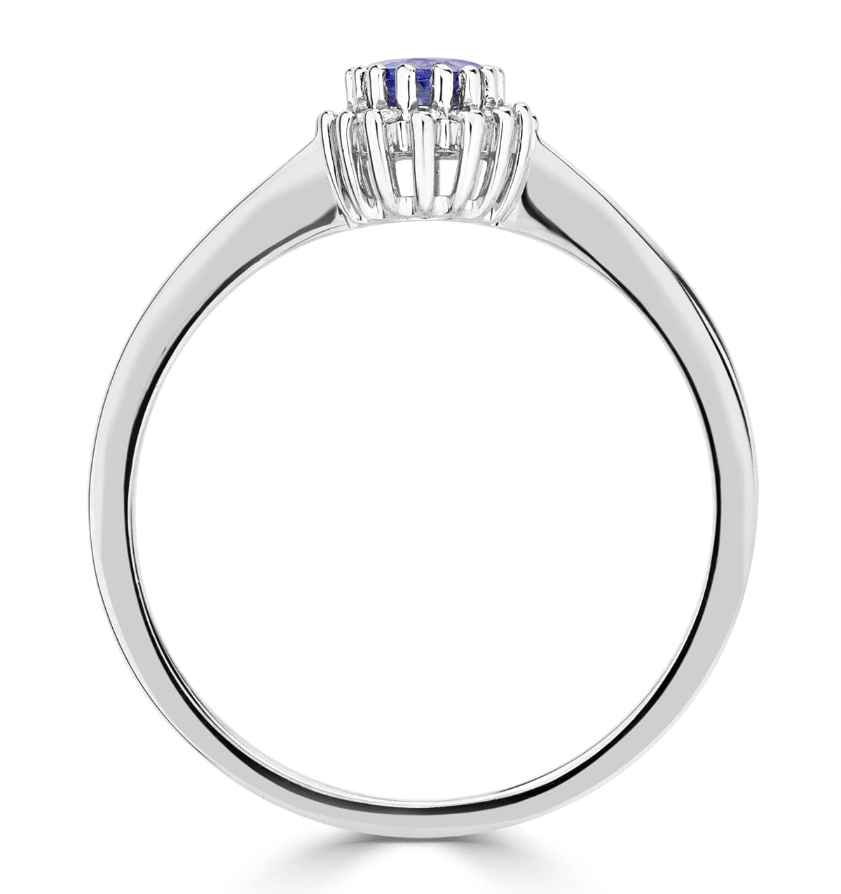 Diamond Tanzanite 6 x 4 mm And Diamond 9K White Gold Ring