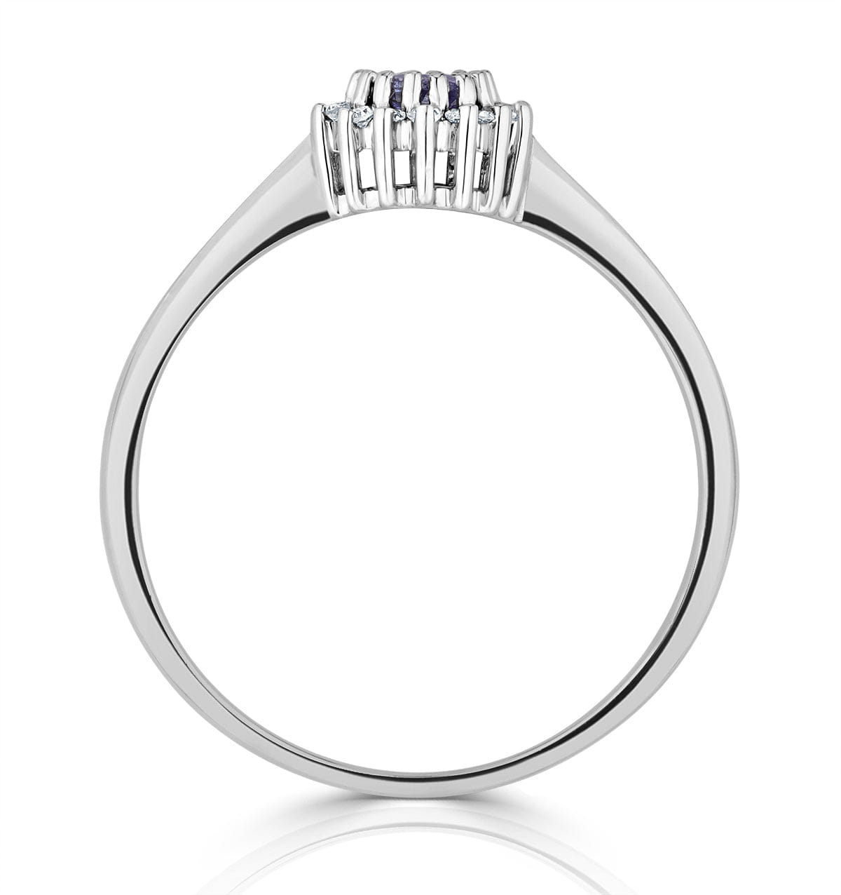 Diamond Tanzanite 3.5 x 3.5 mm And Diamond 9K White Gold Ring